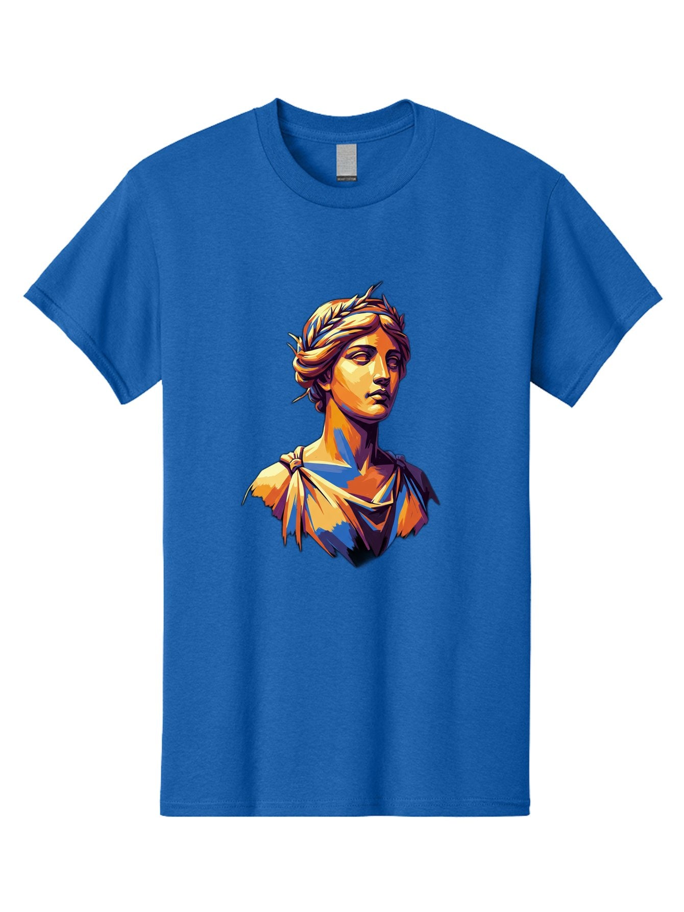 Roman-Bust Men'S Graphic Tee, 100% Cotton, Comfortable Casual Summer Wear, Machine Washable, Classical Statue, Ancient Greek, Laurel Wreath, Marble Bust, Historical Figure, Mythological Character, Artistic Sculpture, Cultural Heritage, Bad500 10