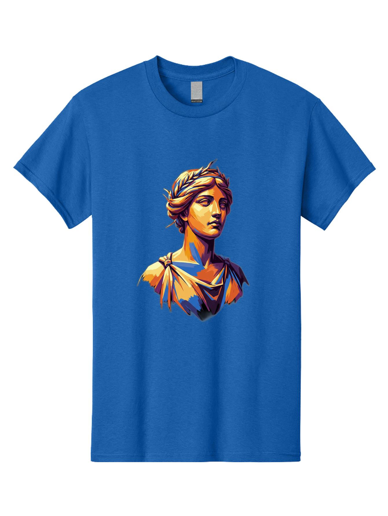 Roman-Bust Men'S Graphic Tee, 100% Cotton, Comfortable Casual Summer Wear, Machine Washable, Classical Statue, Ancient Greek, Laurel Wreath, Marble Bust, Historical Figure, Mythological Character, Artistic Sculpture, Cultural Heritage, Bad500 14