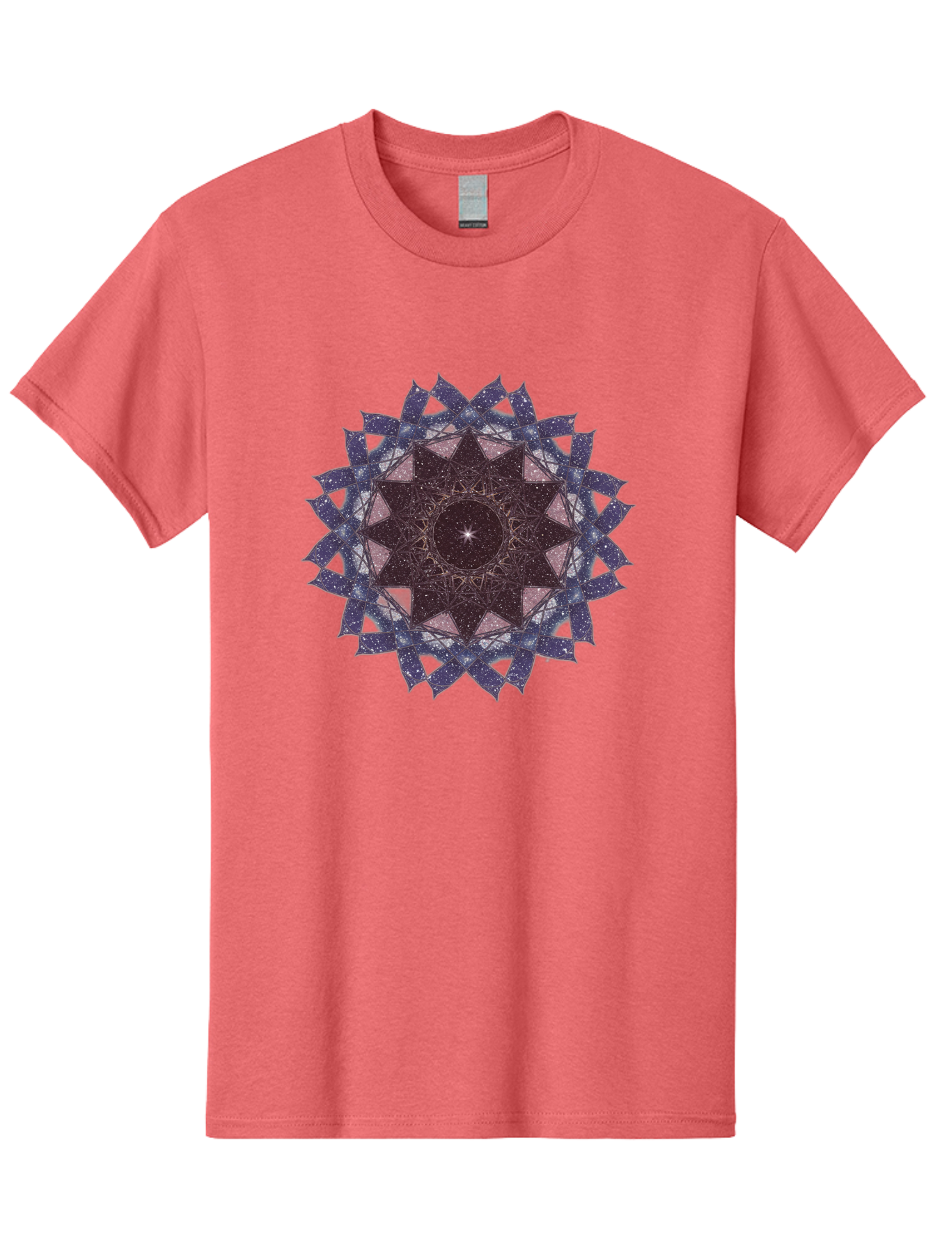 Sacred-Geometry-Star Men'S Graphic Tee, 100% Cotton, Comfortable Casual Summer Wear, Machine Washable, Sacred Geometry, Mandala Art, Geometric Patterns, Star Symbol, Spiritual Design, Mystical Shapes, Cosmic Theme, Intricate Details, Bad501