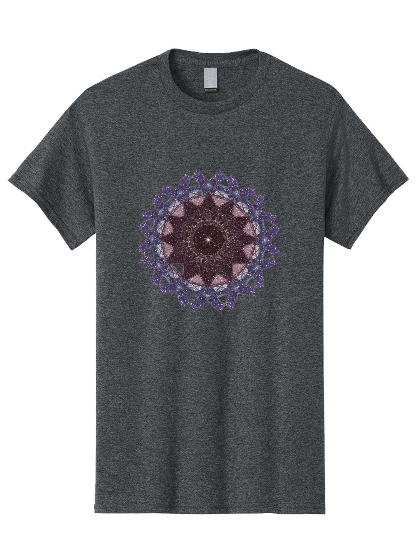 Sacred-Geometry-Star Men'S Graphic Tee, 100% Cotton, Comfortable Casual Summer Wear, Machine Washable, Sacred Geometry, Mandala Art, Geometric Patterns, Star Symbol, Spiritual Design, Mystical Shapes, Cosmic Theme, Intricate Details, Bad501 8