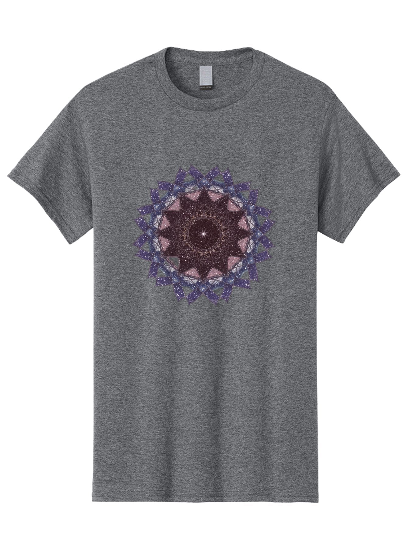 Sacred-Geometry-Star Men'S Graphic Tee, 100% Cotton, Comfortable Casual Summer Wear, Machine Washable, Sacred Geometry, Mandala Art, Geometric Patterns, Star Symbol, Spiritual Design, Mystical Shapes, Cosmic Theme, Intricate Details, Bad501 9