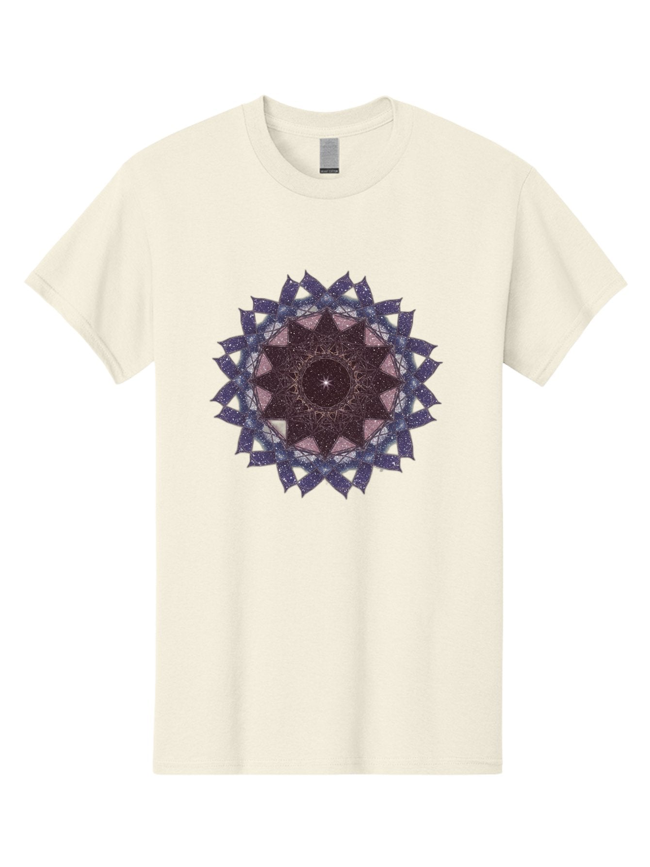 Sacred-Geometry-Star Men'S Graphic Tee, 100% Cotton, Comfortable Casual Summer Wear, Machine Washable, Sacred Geometry, Mandala Art, Geometric Patterns, Star Symbol, Spiritual Design, Mystical Shapes, Cosmic Theme, Intricate Details, Bad501 6