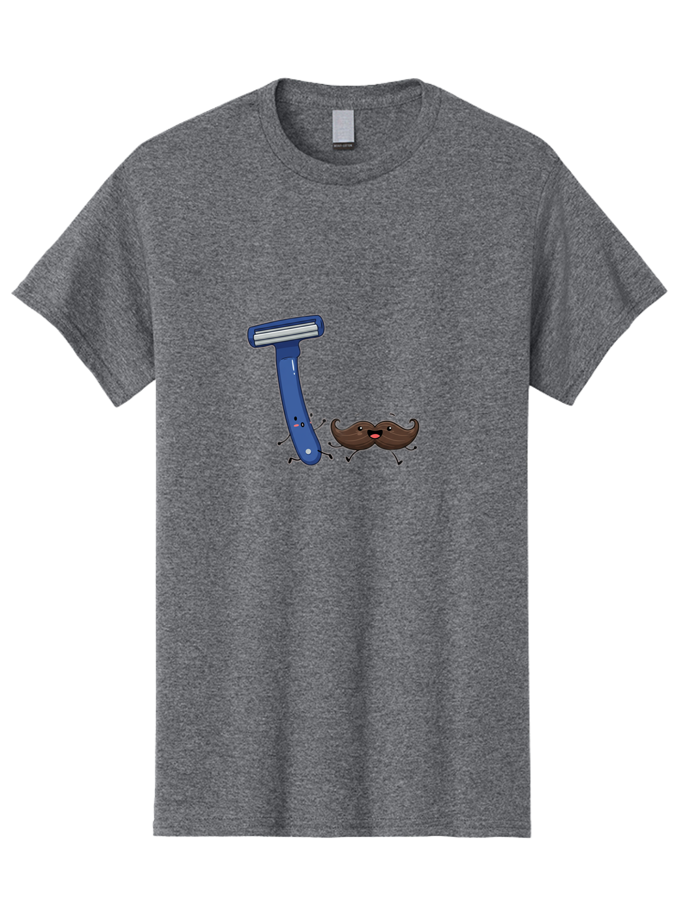 Safety-Razor-1 Men'S Graphic Tee, 100% Cotton, Comfortable Casual Summer Wear, Machine Washable, Cartoon Razor, Cartoon Mustache, Shaving Humor, Funny Illustrations, Playful Grooming, Razor And Mustache Characters, Quirky Art, Humorous Designs Bad503 8