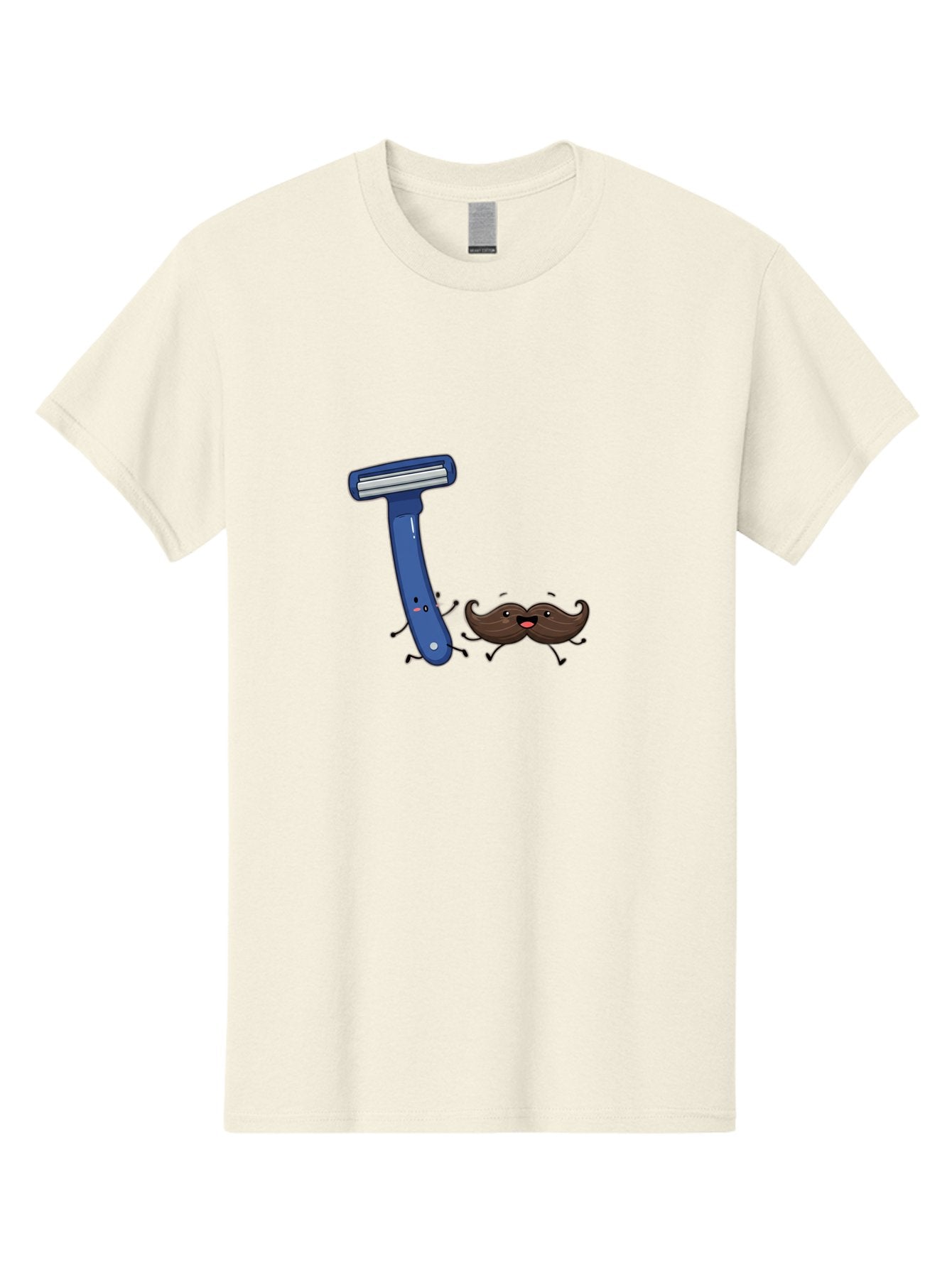 Safety-Razor-1 Men'S Graphic Tee, 100% Cotton, Comfortable Casual Summer Wear, Machine Washable, Cartoon Razor, Cartoon Mustache, Shaving Humor, Funny Illustrations, Playful Grooming, Razor And Mustache Characters, Quirky Art, Humorous Designs Bad503 14