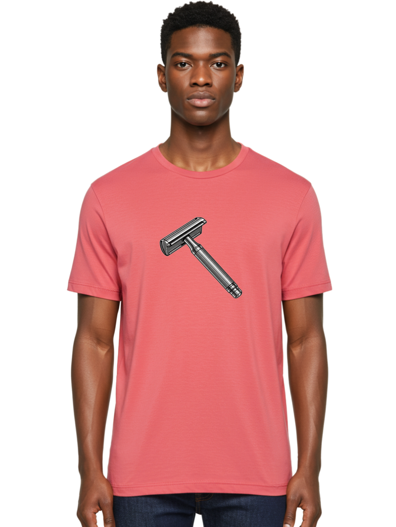 Safety-Razor Men'S Graphic Tee, 100% Cotton, Comfortable Casual Summer Wear, Machine Washable, Safety Razor, Metal Razor, Shaving Equipment, Double Edge Razor, Men'S Grooming, Shaving Accessories, Personal Care Bad504 16