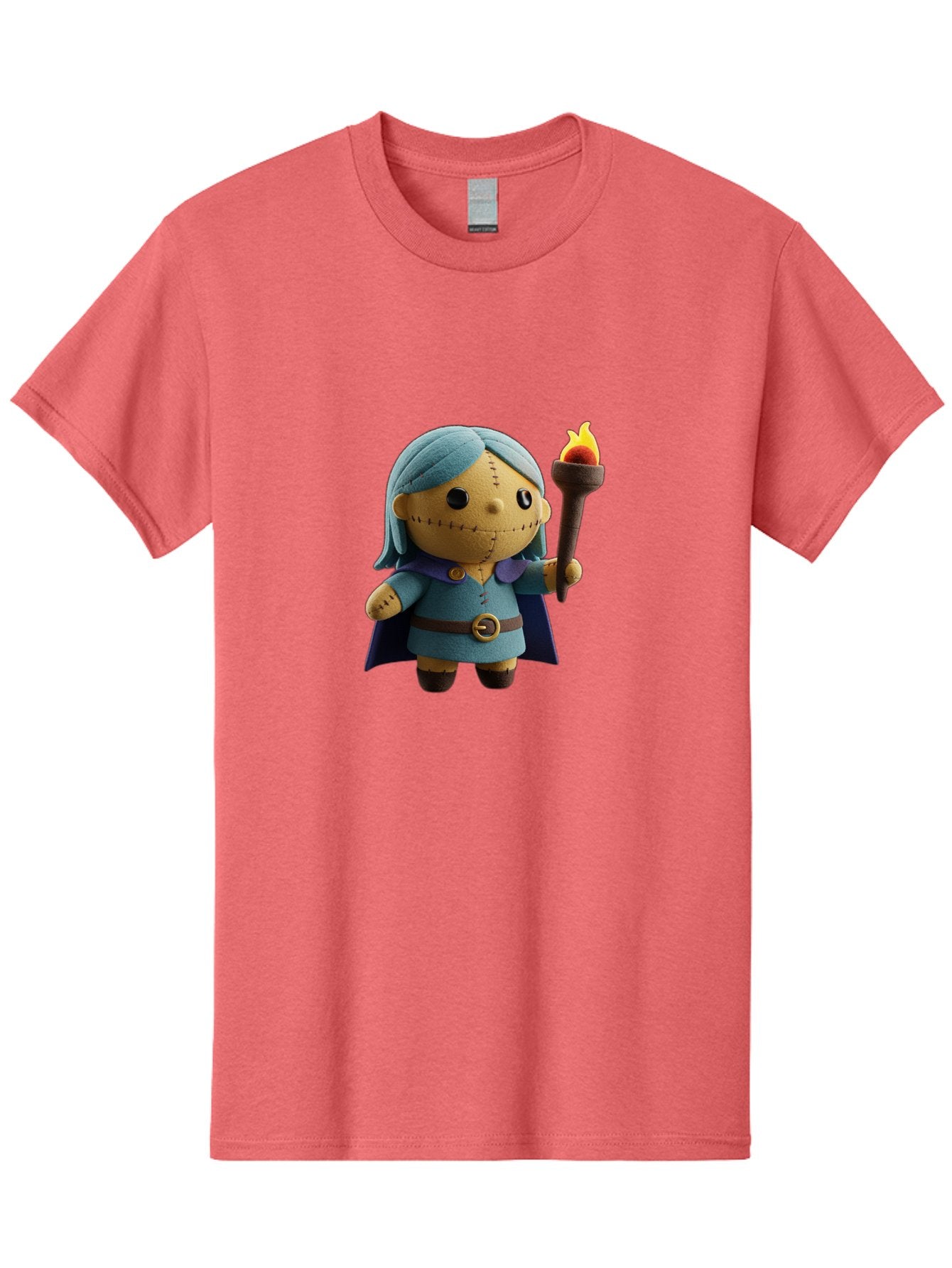 Sally Men'S Graphic Tee, 100% Cotton, Comfortable Casual Summer Wear, Machine Washable, Sally Figurine, Nightmare Before Christmas Character, Stitched Face, Blue Dress, Cape, Torch, Whimsical Design, Collectible Toy, Halloween Decoration Bad506 4