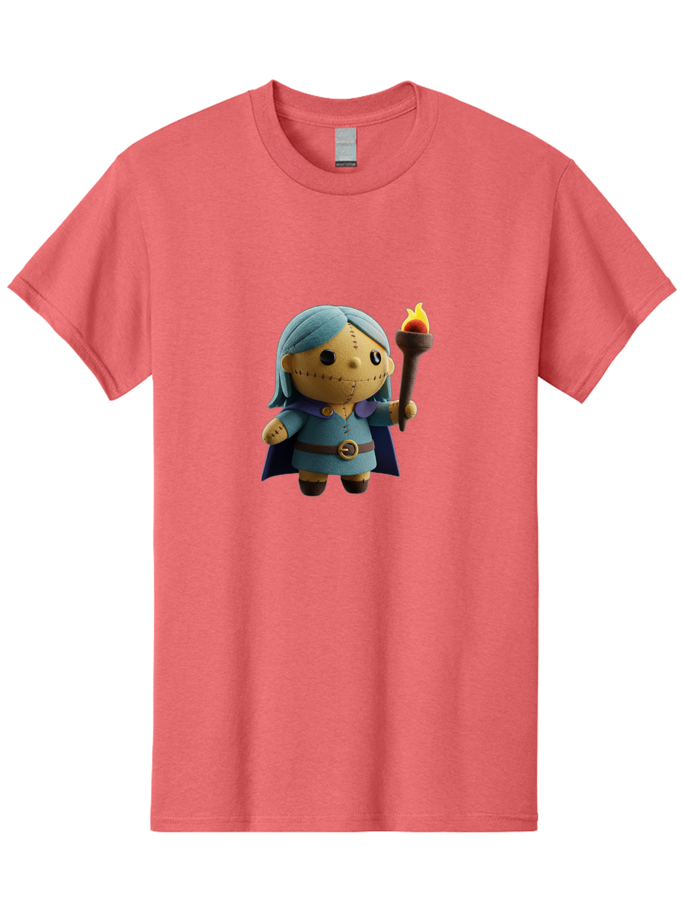 Sally Men'S Graphic Tee, 100% Cotton, Comfortable Casual Summer Wear, Machine Washable, Sally Figurine, Nightmare Before Christmas Character, Stitched Face, Blue Dress, Cape, Torch, Whimsical Design, Collectible Toy, Halloween Decoration Bad506 12