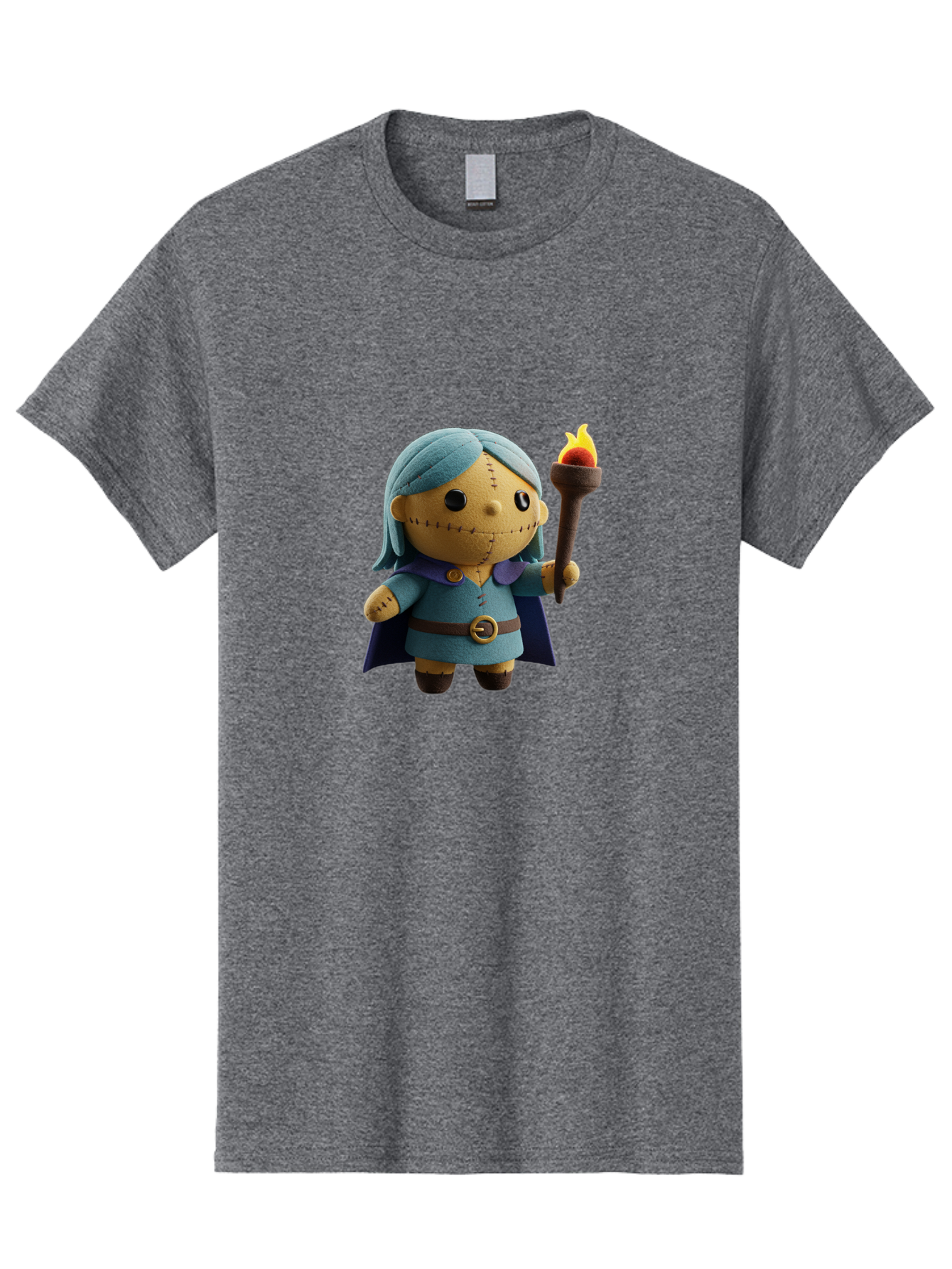 Sally Men'S Graphic Tee, 100% Cotton, Comfortable Casual Summer Wear, Machine Washable, Sally Figurine, Nightmare Before Christmas Character, Stitched Face, Blue Dress, Cape, Torch, Whimsical Design, Collectible Toy, Halloween Decoration Bad506 9