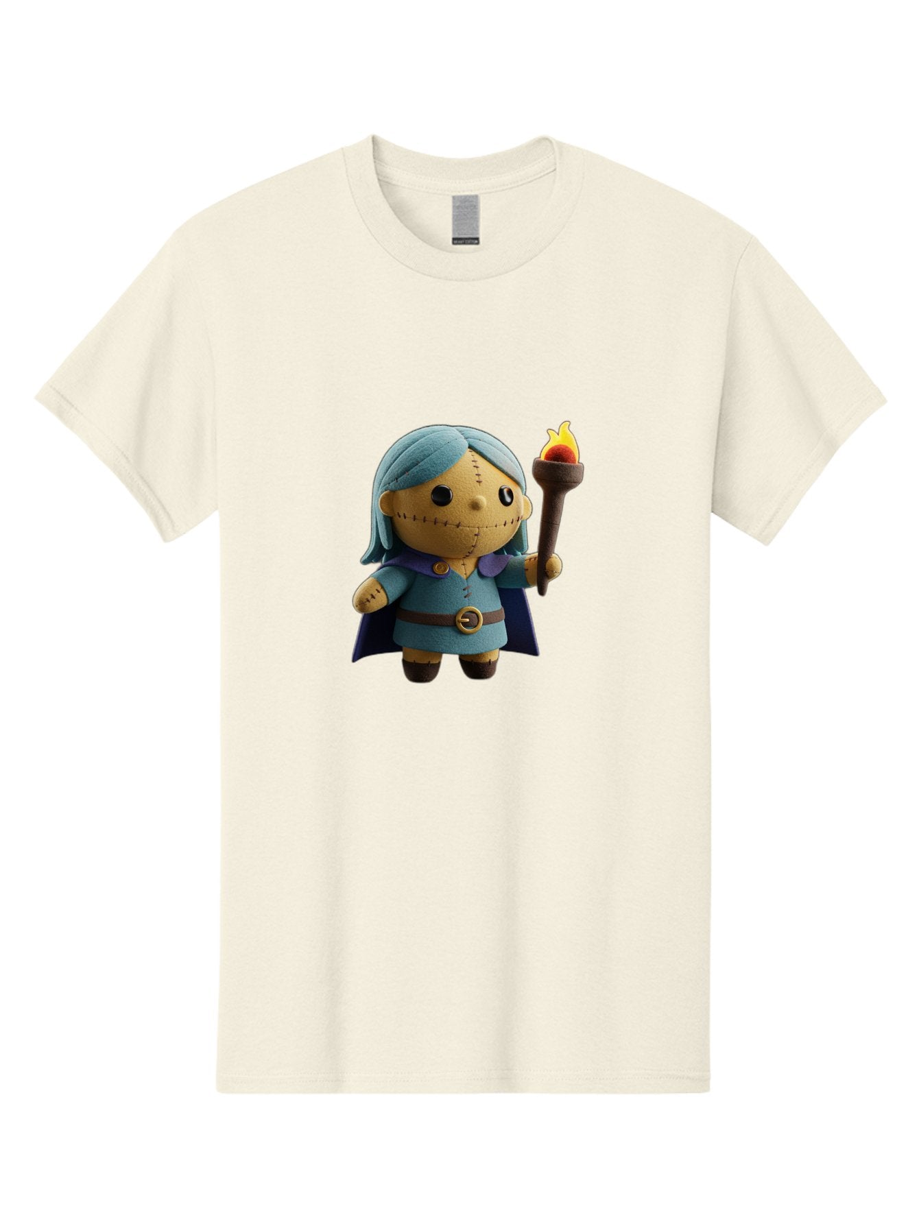 Sally Men'S Graphic Tee, 100% Cotton, Comfortable Casual Summer Wear, Machine Washable, Sally Figurine, Nightmare Before Christmas Character, Stitched Face, Blue Dress, Cape, Torch, Whimsical Design, Collectible Toy, Halloween Decoration Bad506 15
