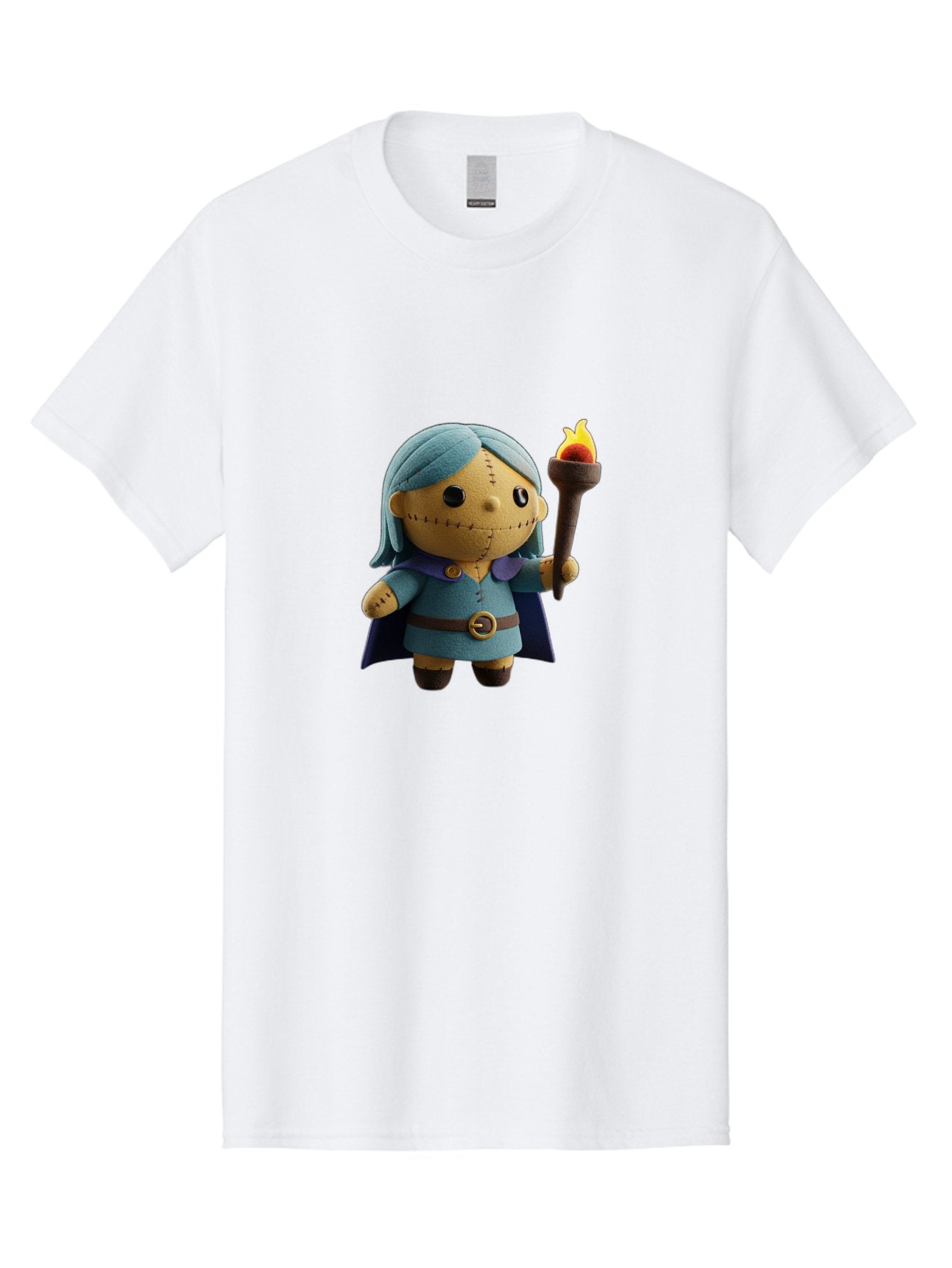Sally Men'S Graphic Tee, 100% Cotton, Comfortable Casual Summer Wear, Machine Washable, Sally Figurine, Nightmare Before Christmas Character, Stitched Face, Blue Dress, Cape, Torch, Whimsical Design, Collectible Toy, Halloween Decoration Bad506 12