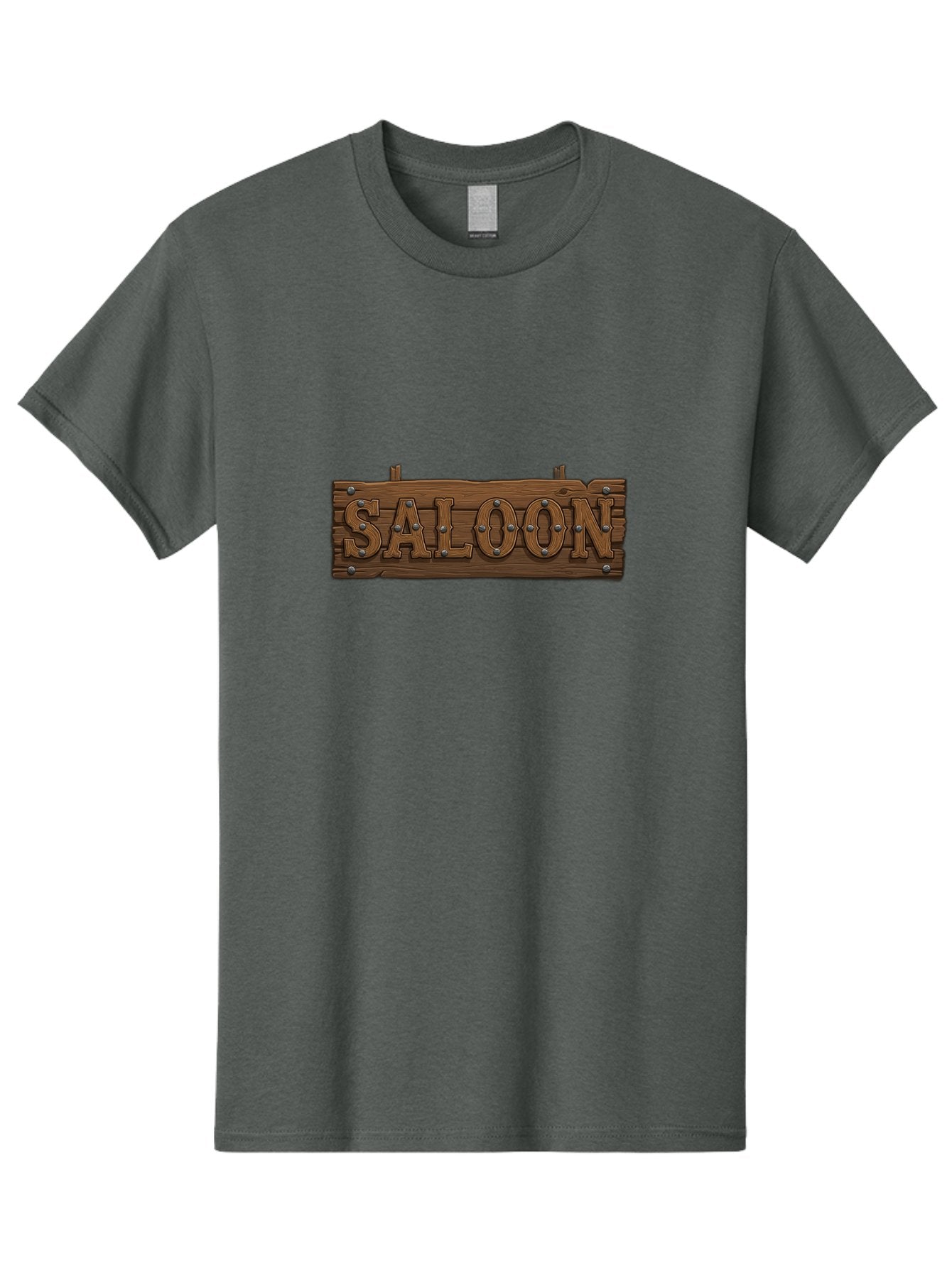 Saloon Men'S Graphic Tee, 100% Cotton, Comfortable Casual Summer Wear, Machine Washable, Western Saloon Sign, Wooden Sign, Vintage Decor, Rustic Charm, Cowboy Culture, Old West, Retro Signage, 3D Illustration, Wild West Theme Bad507 3