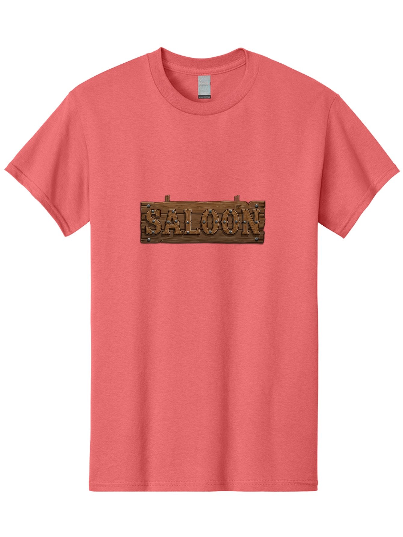Saloon Men'S Graphic Tee, 100% Cotton, Comfortable Casual Summer Wear, Machine Washable, Western Saloon Sign, Wooden Sign, Vintage Decor, Rustic Charm, Cowboy Culture, Old West, Retro Signage, 3D Illustration, Wild West Theme Bad507 12