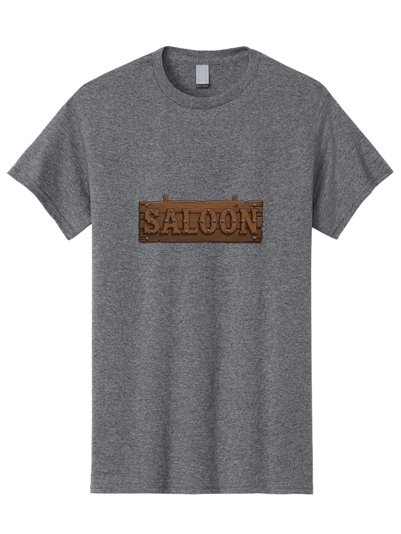 Saloon Men'S Graphic Tee, 100% Cotton, Comfortable Casual Summer Wear, Machine Washable, Western Saloon Sign, Wooden Sign, Vintage Decor, Rustic Charm, Cowboy Culture, Old West, Retro Signage, 3D Illustration, Wild West Theme Bad507 5