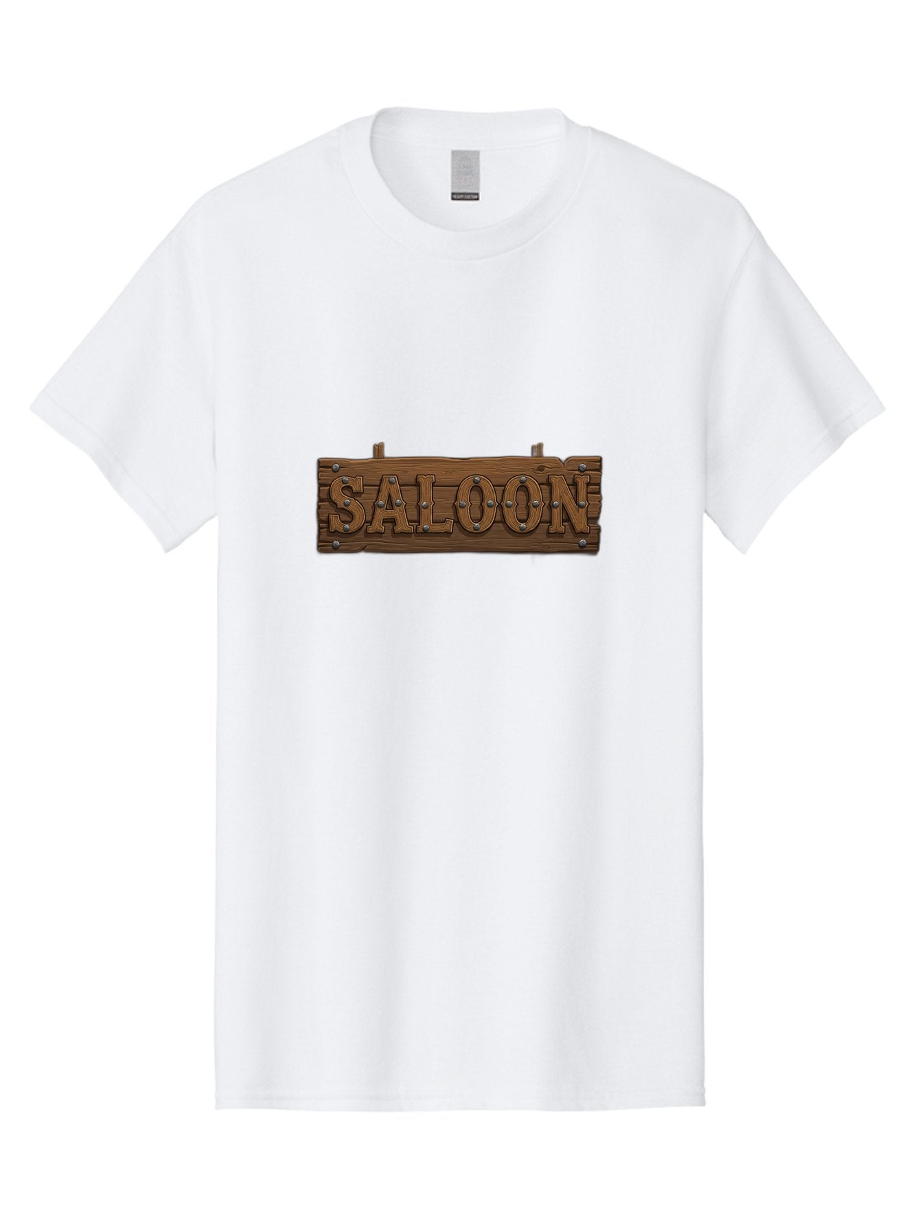 Saloon Men'S Graphic Tee, 100% Cotton, Comfortable Casual Summer Wear, Machine Washable, Western Saloon Sign, Wooden Sign, Vintage Decor, Rustic Charm, Cowboy Culture, Old West, Retro Signage, 3D Illustration, Wild West Theme Bad507 9