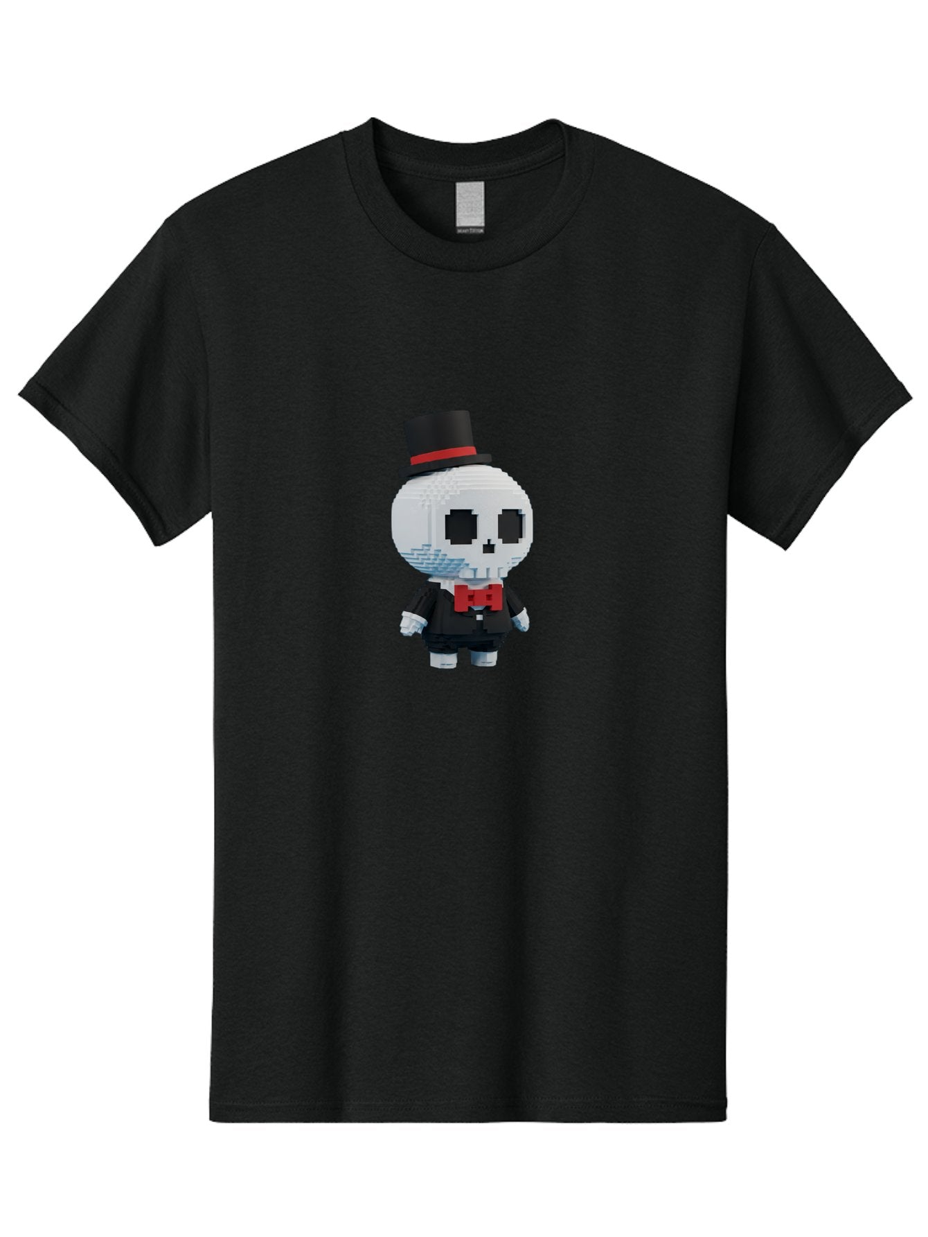 Sans-By-Toby-Fox Men'S Graphic Tee, 100% Cotton, Comfortable Casual Summer Wear, Machine Washable, Pixel Art Skeleton, 8-Bit Character, Top Hat, Red Bow Tie, Black Tuxedo, Gothic Style, Digital Art, Cartoon Character, Pixelated Graphics Bad509 15