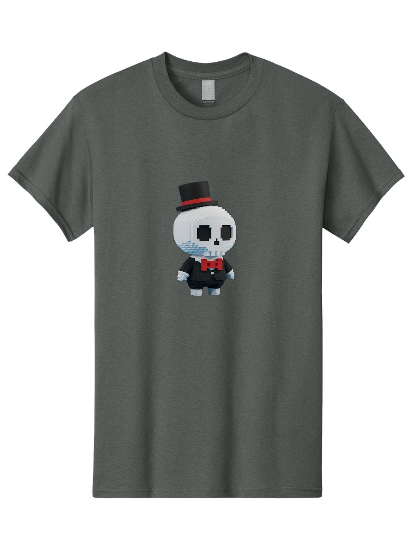 Sans-By-Toby-Fox Men'S Graphic Tee, 100% Cotton, Comfortable Casual Summer Wear, Machine Washable, Pixel Art Skeleton, 8-Bit Character, Top Hat, Red Bow Tie, Black Tuxedo, Gothic Style, Digital Art, Cartoon Character, Pixelated Graphics Bad509 5