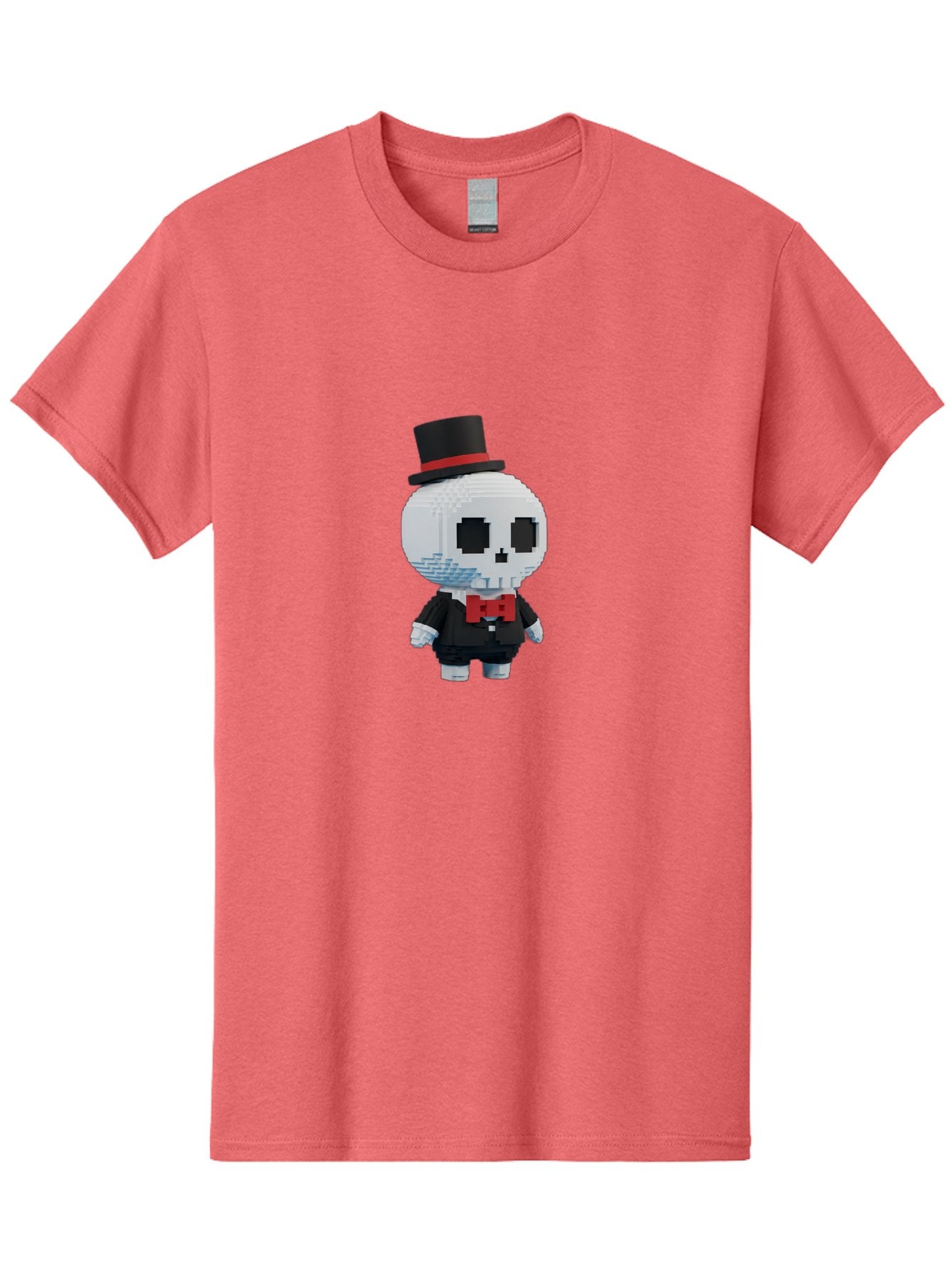 Sans-By-Toby-Fox Men'S Graphic Tee, 100% Cotton, Comfortable Casual Summer Wear, Machine Washable, Pixel Art Skeleton, 8-Bit Character, Top Hat, Red Bow Tie, Black Tuxedo, Gothic Style, Digital Art, Cartoon Character, Pixelated Graphics Bad509 3