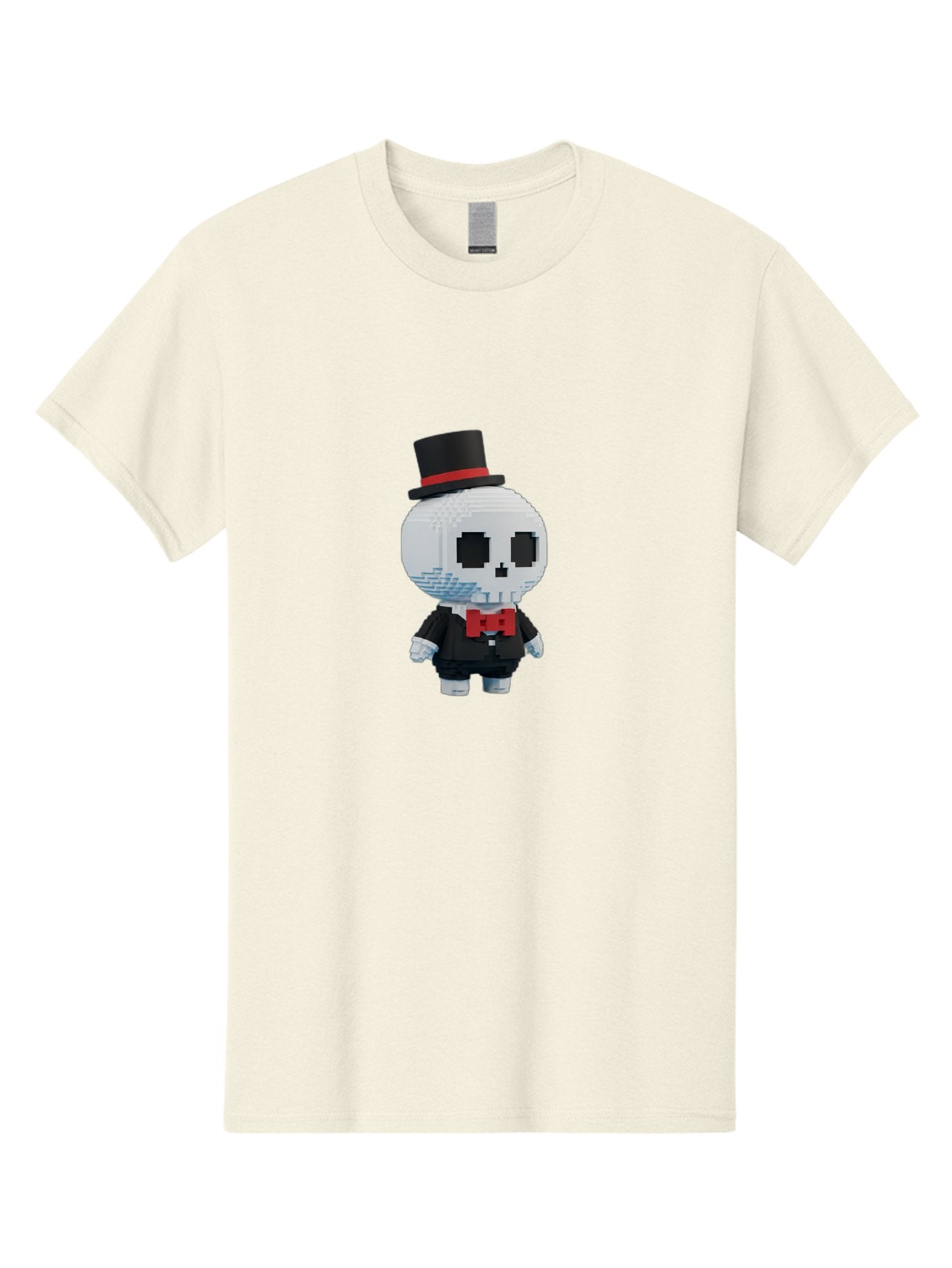 Sans-By-Toby-Fox Men'S Graphic Tee, 100% Cotton, Comfortable Casual Summer Wear, Machine Washable, Pixel Art Skeleton, 8-Bit Character, Top Hat, Red Bow Tie, Black Tuxedo, Gothic Style, Digital Art, Cartoon Character, Pixelated Graphics Bad509 8