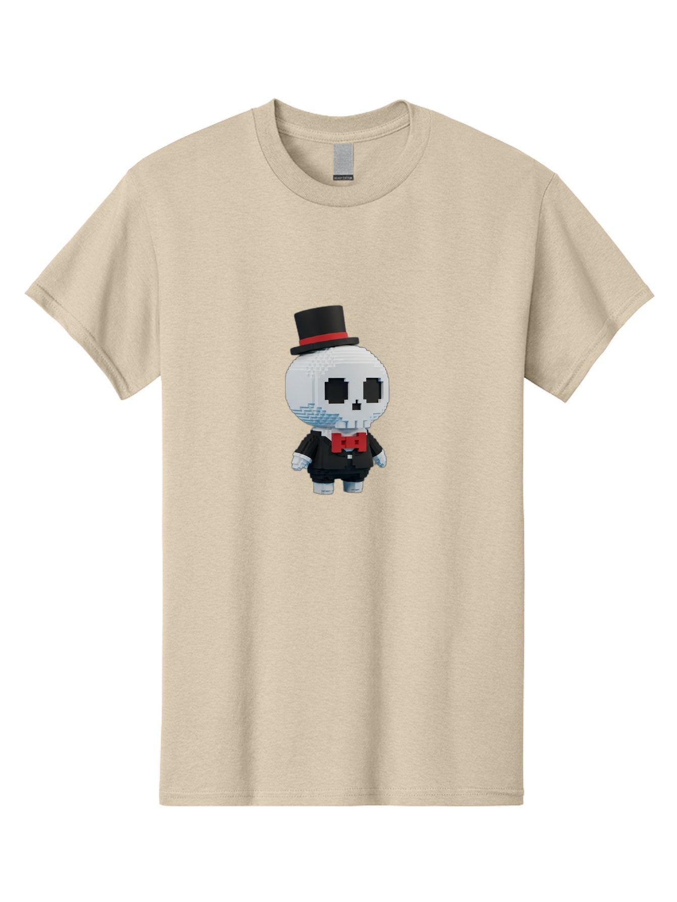 Sans-By-Toby-Fox Men'S Graphic Tee, 100% Cotton, Comfortable Casual Summer Wear, Machine Washable, Pixel Art Skeleton, 8-Bit Character, Top Hat, Red Bow Tie, Black Tuxedo, Gothic Style, Digital Art, Cartoon Character, Pixelated Graphics Bad509 11