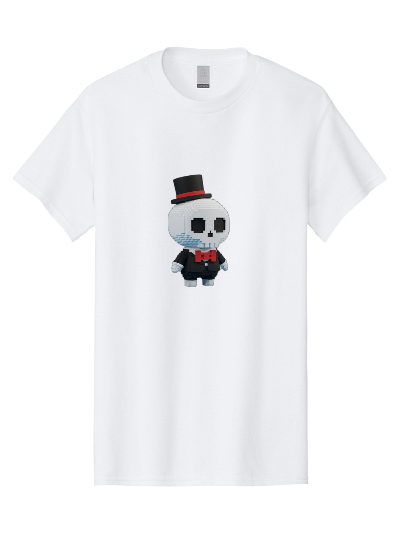 Sans-By-Toby-Fox Men'S Graphic Tee, 100% Cotton, Comfortable Casual Summer Wear, Machine Washable, Pixel Art Skeleton, 8-Bit Character, Top Hat, Red Bow Tie, Black Tuxedo, Gothic Style, Digital Art, Cartoon Character, Pixelated Graphics Bad509 10