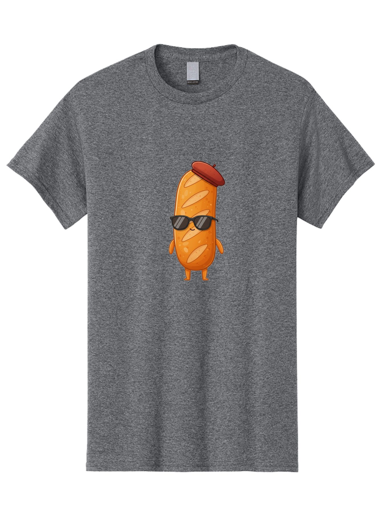 Sausage-Roll Men'S Graphic Tee, 100% Cotton, Comfortable Casual Summer Wear, Machine Washable, Cartoon Bread Character, Bread With Sunglasses, Bread With Beret, Funny Food Illustration, Humorous Baked Goods, Quirky Cartoon Character, Bad513 9