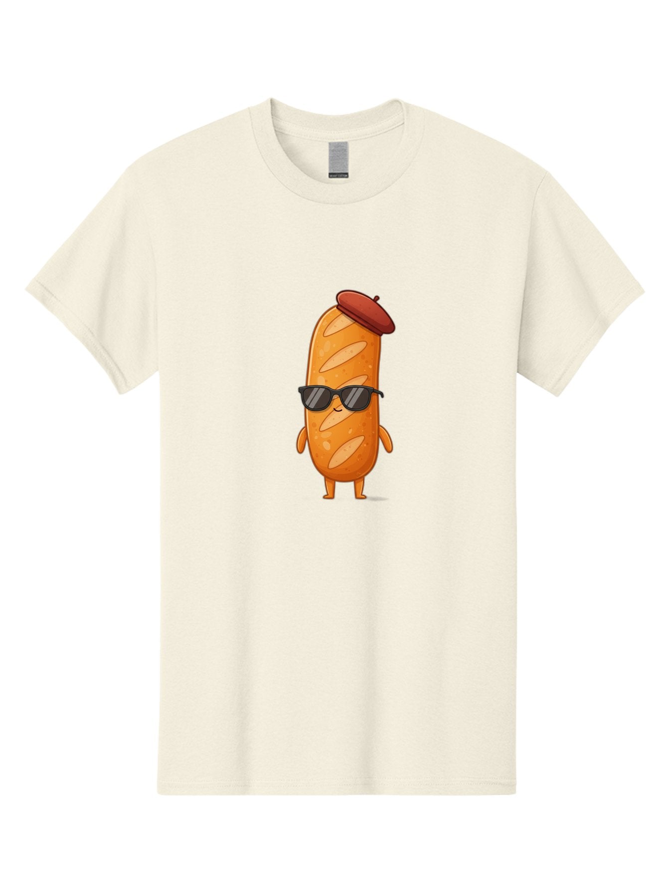 Sausage-Roll Men'S Graphic Tee, 100% Cotton, Comfortable Casual Summer Wear, Machine Washable, Cartoon Bread Character, Bread With Sunglasses, Bread With Beret, Funny Food Illustration, Humorous Baked Goods, Quirky Cartoon Character, Bad513 8