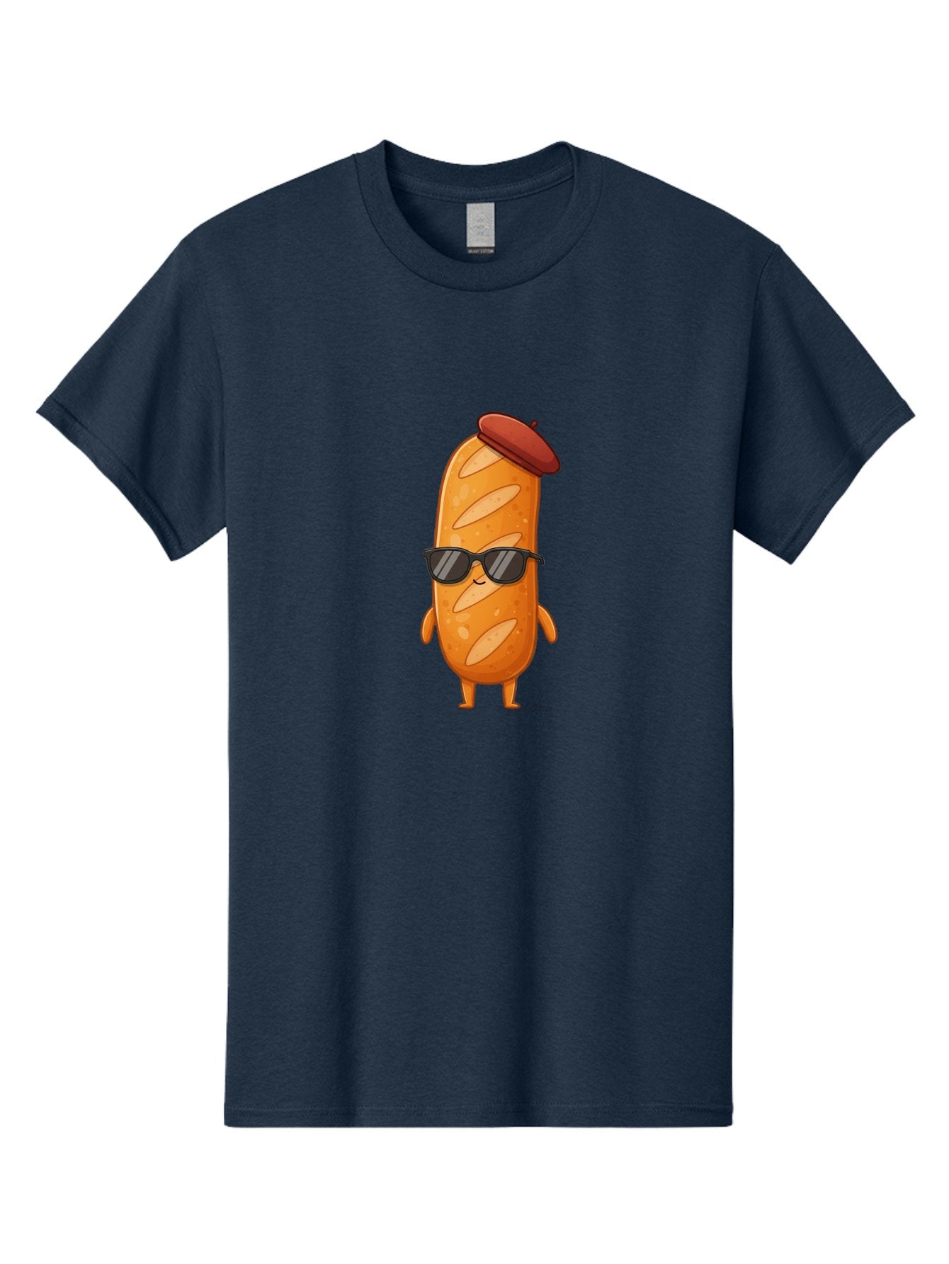 Sausage-Roll Men'S Graphic Tee, 100% Cotton, Comfortable Casual Summer Wear, Machine Washable, Cartoon Bread Character, Bread With Sunglasses, Bread With Beret, Funny Food Illustration, Humorous Baked Goods, Quirky Cartoon Character, Bad513 12