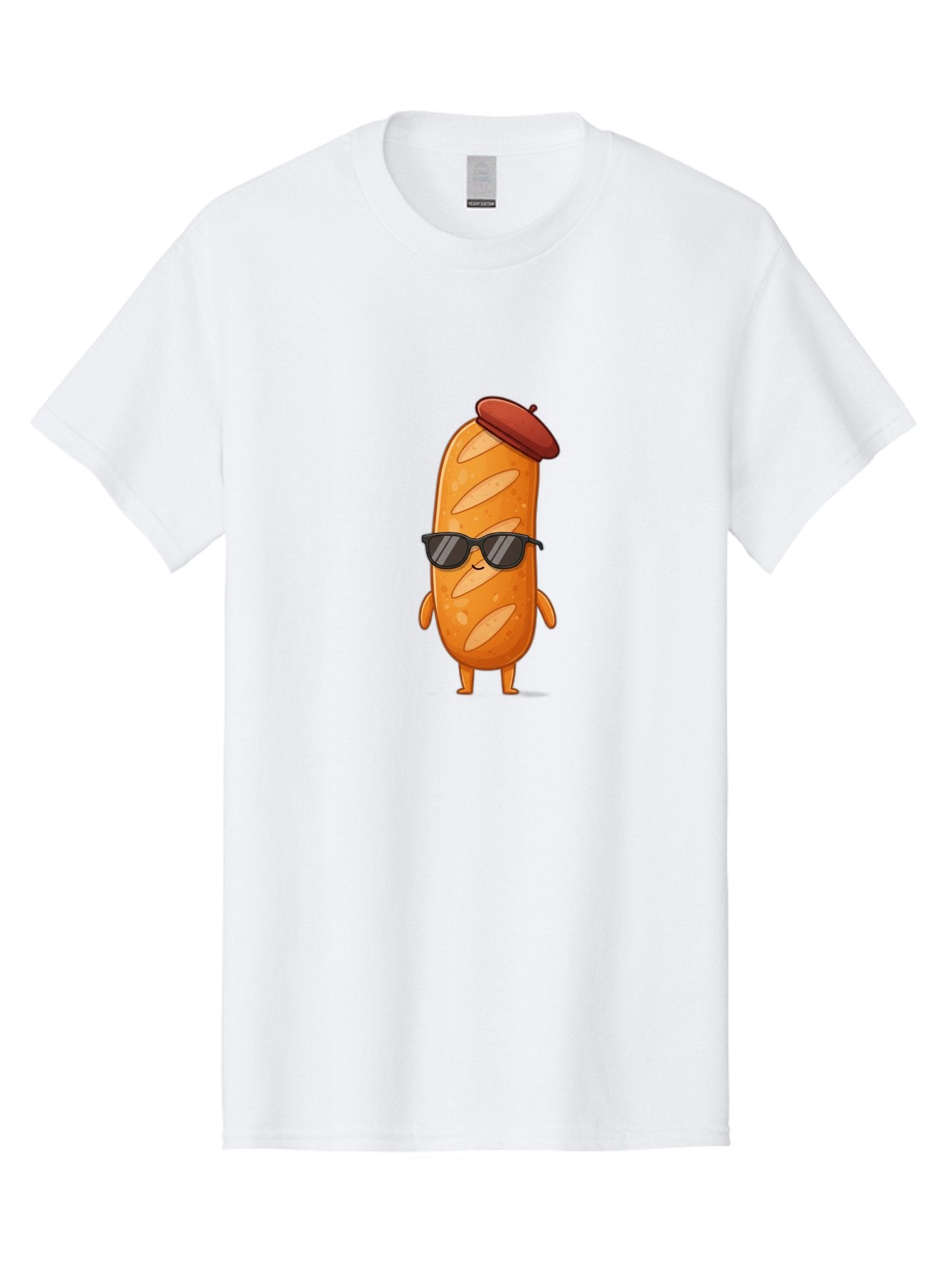 Sausage-Roll Men'S Graphic Tee, 100% Cotton, Comfortable Casual Summer Wear, Machine Washable, Cartoon Bread Character, Bread With Sunglasses, Bread With Beret, Funny Food Illustration, Humorous Baked Goods, Quirky Cartoon Character, Bad513 14