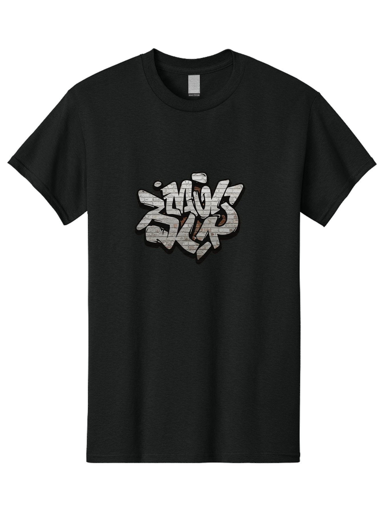 Savs-Savs Men'S Graphic Tee, 100% Cotton, Comfortable Casual Summer Wear, Machine Washable, Graffiti Art, Street Art, Urban Culture, Edgy Style, Bold Design, Skins Slap, Modern Aesthetic, Abstract Typography, Brick Texture, Stylized Lettering, Bad514 9