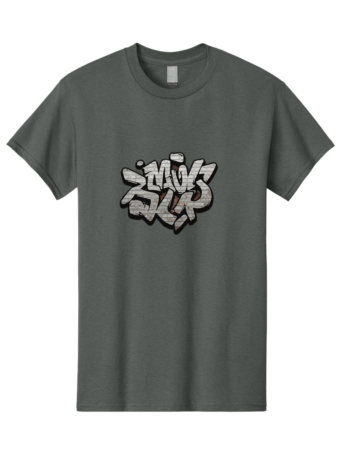 Savs-Savs Men'S Graphic Tee, 100% Cotton, Comfortable Casual Summer Wear, Machine Washable, Graffiti Art, Street Art, Urban Culture, Edgy Style, Bold Design, Skins Slap, Modern Aesthetic, Abstract Typography, Brick Texture, Stylized Lettering, Bad514 7