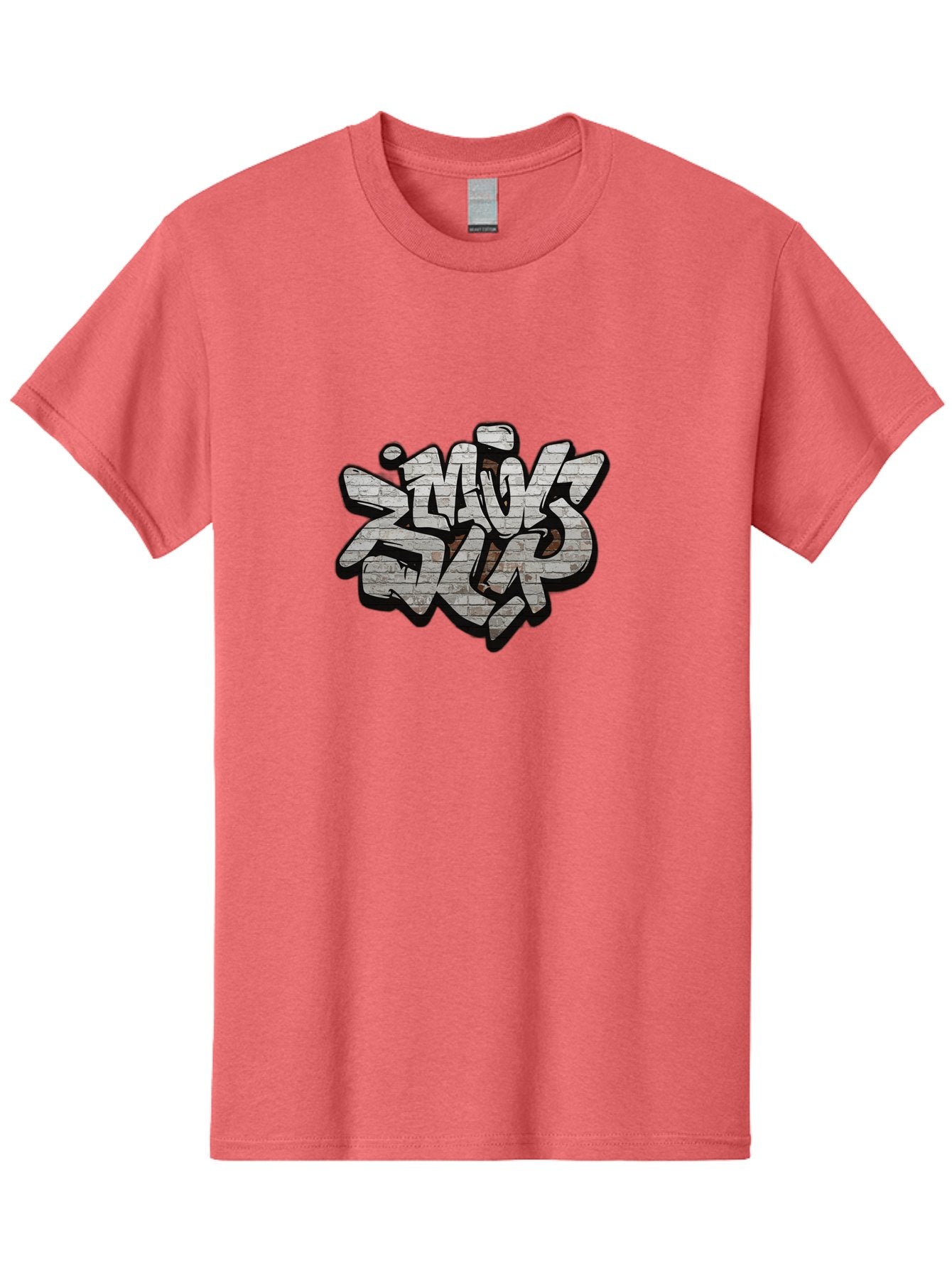 Savs-Savs Men'S Graphic Tee, 100% Cotton, Comfortable Casual Summer Wear, Machine Washable, Graffiti Art, Street Art, Urban Culture, Edgy Style, Bold Design, Skins Slap, Modern Aesthetic, Abstract Typography, Brick Texture, Stylized Lettering, Bad514 11