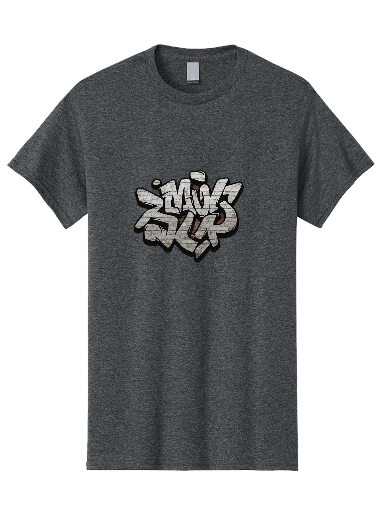 Savs-Savs Men'S Graphic Tee, 100% Cotton, Comfortable Casual Summer Wear, Machine Washable, Graffiti Art, Street Art, Urban Culture, Edgy Style, Bold Design, Skins Slap, Modern Aesthetic, Abstract Typography, Brick Texture, Stylized Lettering, Bad514 13
