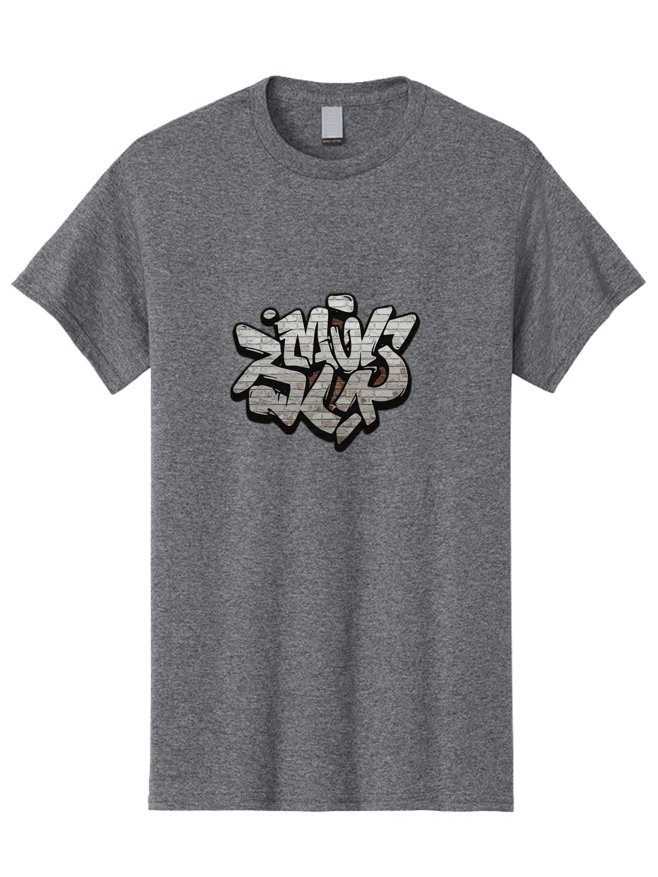 Savs-Savs Men'S Graphic Tee, 100% Cotton, Comfortable Casual Summer Wear, Machine Washable, Graffiti Art, Street Art, Urban Culture, Edgy Style, Bold Design, Skins Slap, Modern Aesthetic, Abstract Typography, Brick Texture, Stylized Lettering, Bad514 3