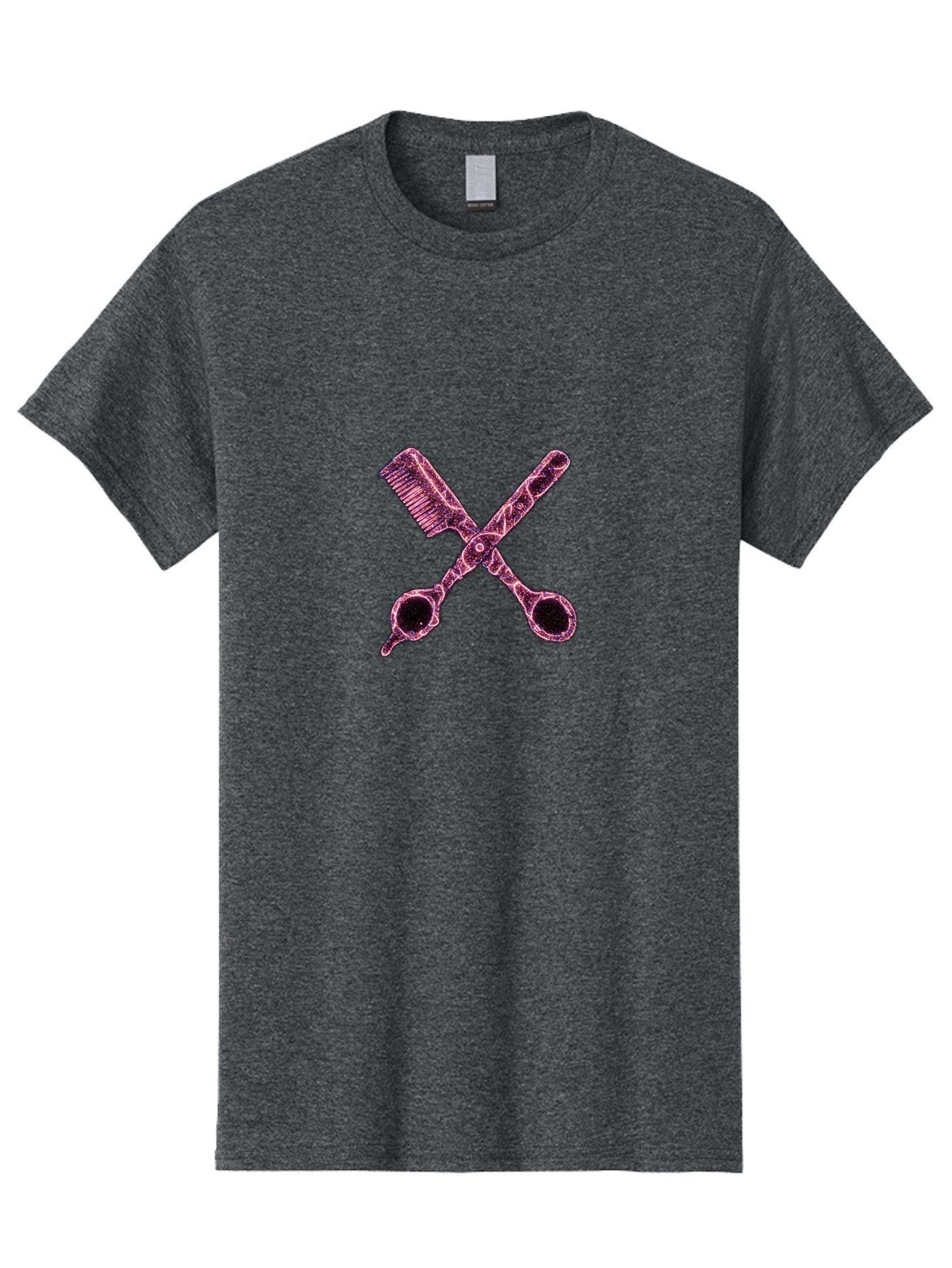 Scissors-And-Comb-1 Men'S Graphic Tee, 100% Cotton, Comfortable Casual Summer Wear, Machine Washable, Salon Logo, Beauty Tools, Hair Cutting Scissors, Comb And Scissors, Hairdressing Equipment, Beauty Salon, Pink Graphics, Salon Icon, Bad518 8
