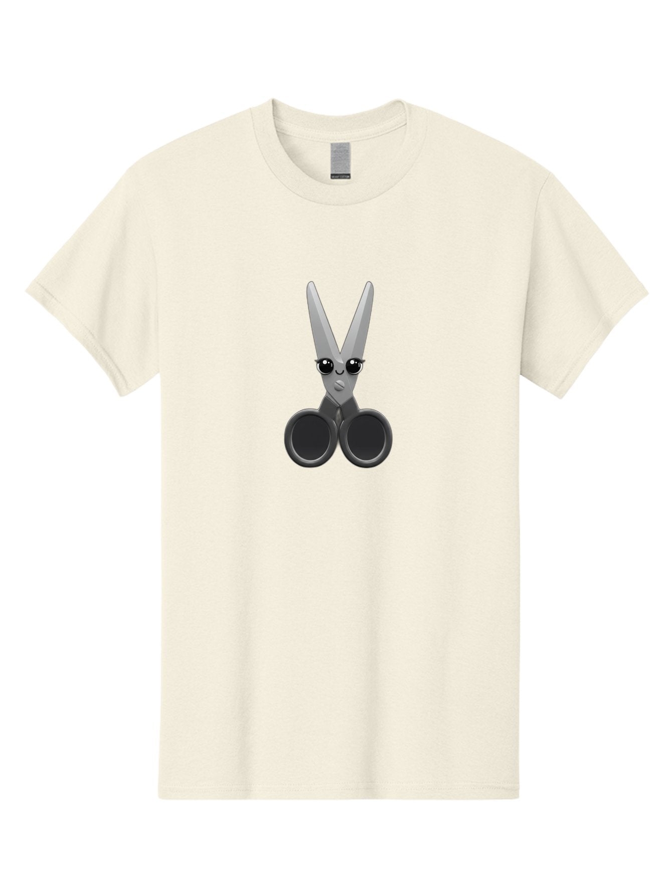 Scissors-Character-2 Men'S Graphic Tee, 100% Cotton, Comfortable Casual Summer Wear, Machine Washable, Cartoon Scissors, Cute Face, Large Eyes, Silver Blades, Black Handles, Office Supplies, Crafting Tools, Creative Design Bad521 7