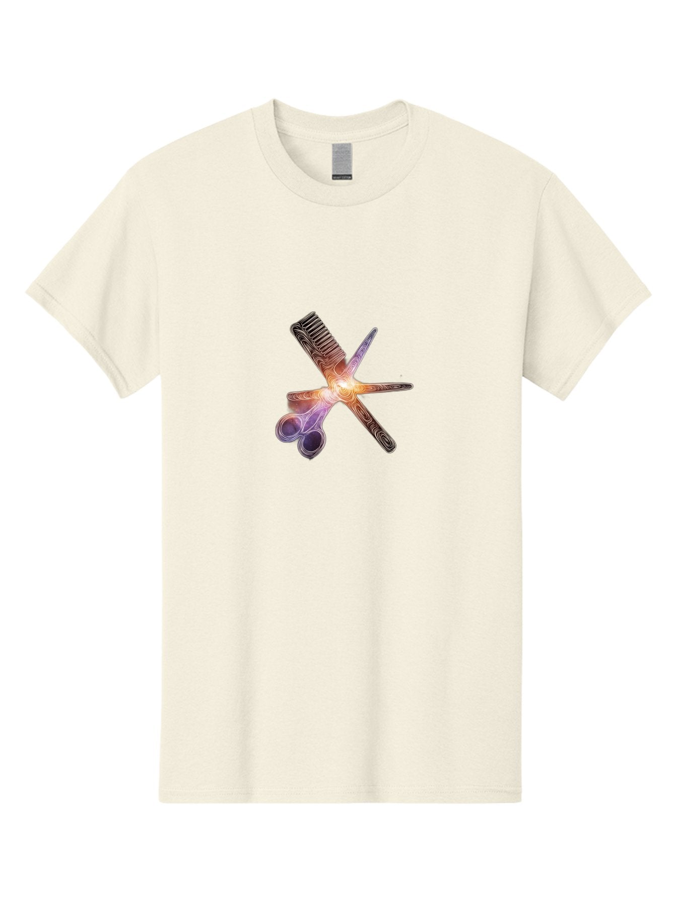 Scissors-Comb-1 Men'S Graphic Tee, 100% Cotton, Comfortable Casual Summer Wear, Machine Washable, Comb And Scissors, Hairdressing Tools, Beauty Salon, Hair Cutting, Styling Equipment, Salon Essentials, Barber Shop Bad523 11