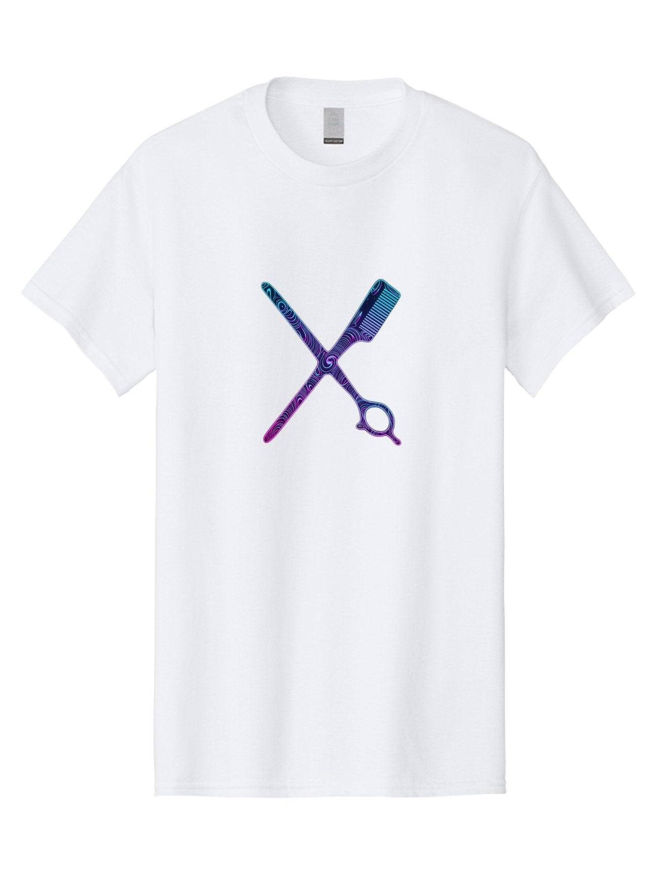Scissors-Comb Men'S Graphic Tee, 100% Cotton, Comfortable Casual Summer Wear, Machine Washable, Barber Tools, Hair Cutting Scissors, Comb And Scissors, Grooming Equipment, Salon Essentials, Beauty Tools, Styling Accessories Bad524 13
