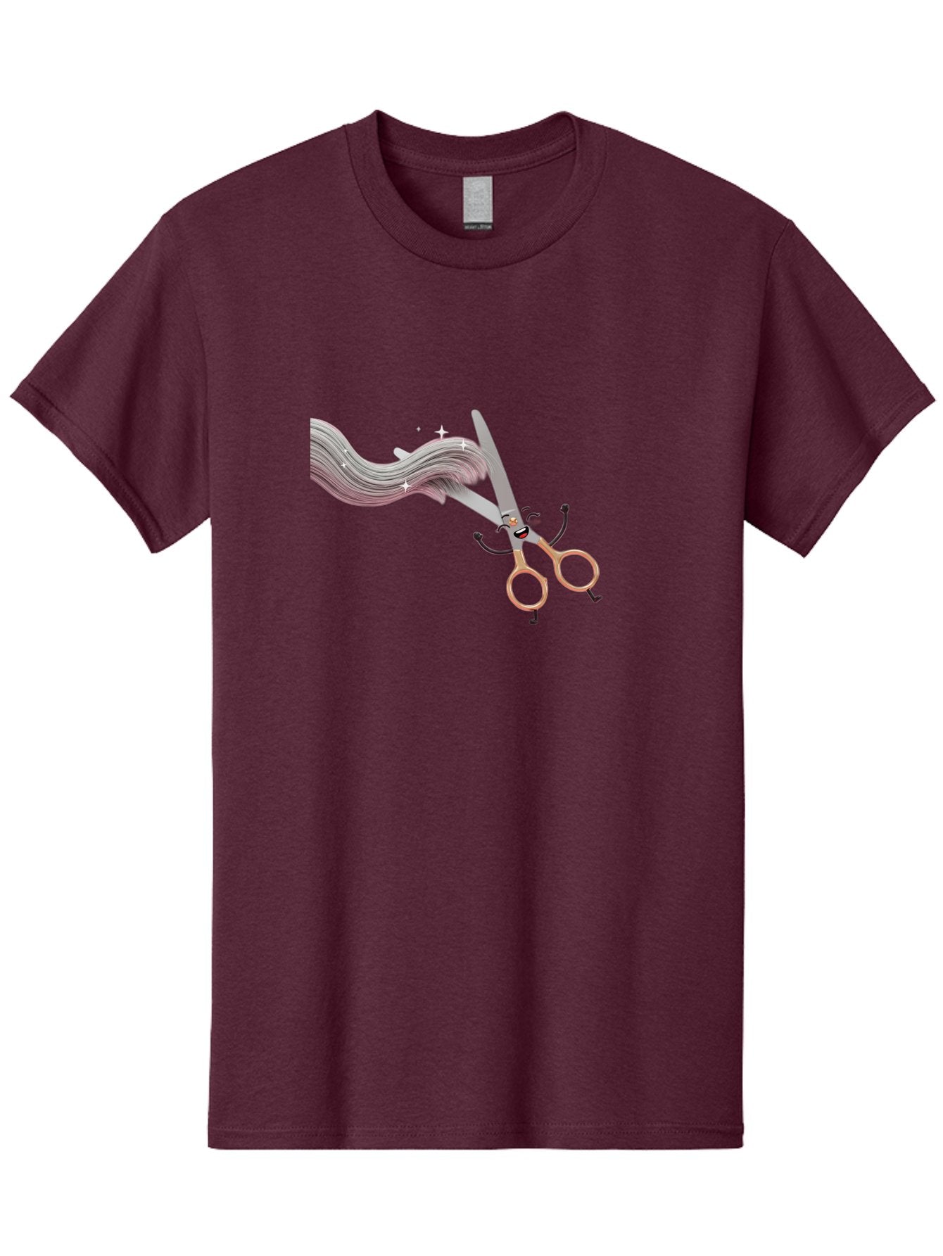 Scissors-Cutting-Hair Men'S Graphic Tee, 100% Cotton, Comfortable Casual Summer Wear, Machine Washable, Scissors Character, Cartoon Haircut, Beauty Salon, Hairstyling Tools, Hair Trimming, Barber Shop, Grooming Essentials, Creative Cutting, Bad525 6