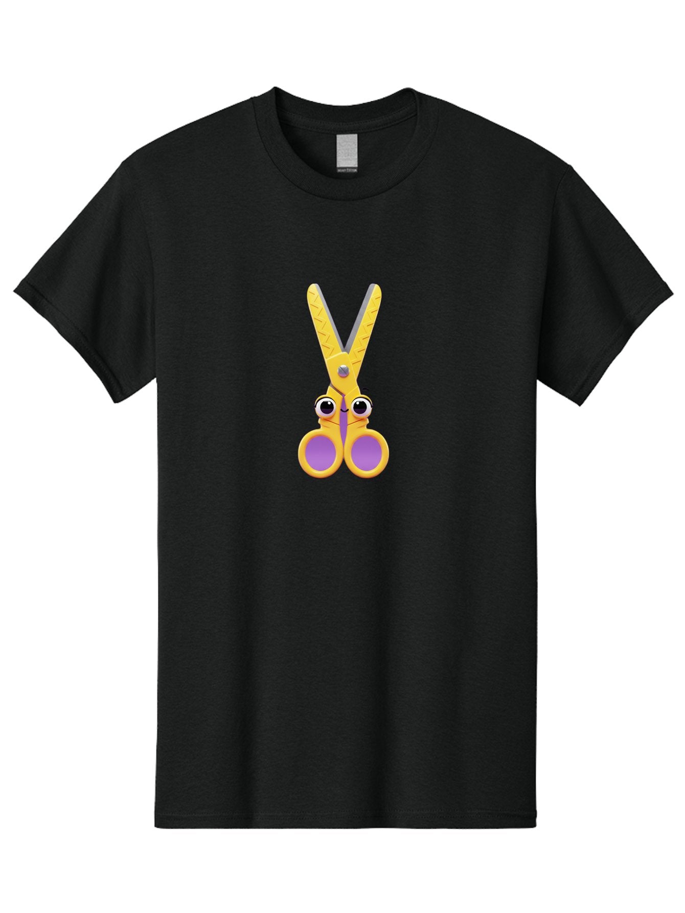 Scissors Men'S Graphic Tee, 100% Cotton, Comfortable Casual Summer Wear, Machine Washable, Cartoon Scissors, Yellow And Purple, Cute Eyes, Fun Craft, Kids Art, Crafting Tools, School Supplies, Creative Projects Bad528 13