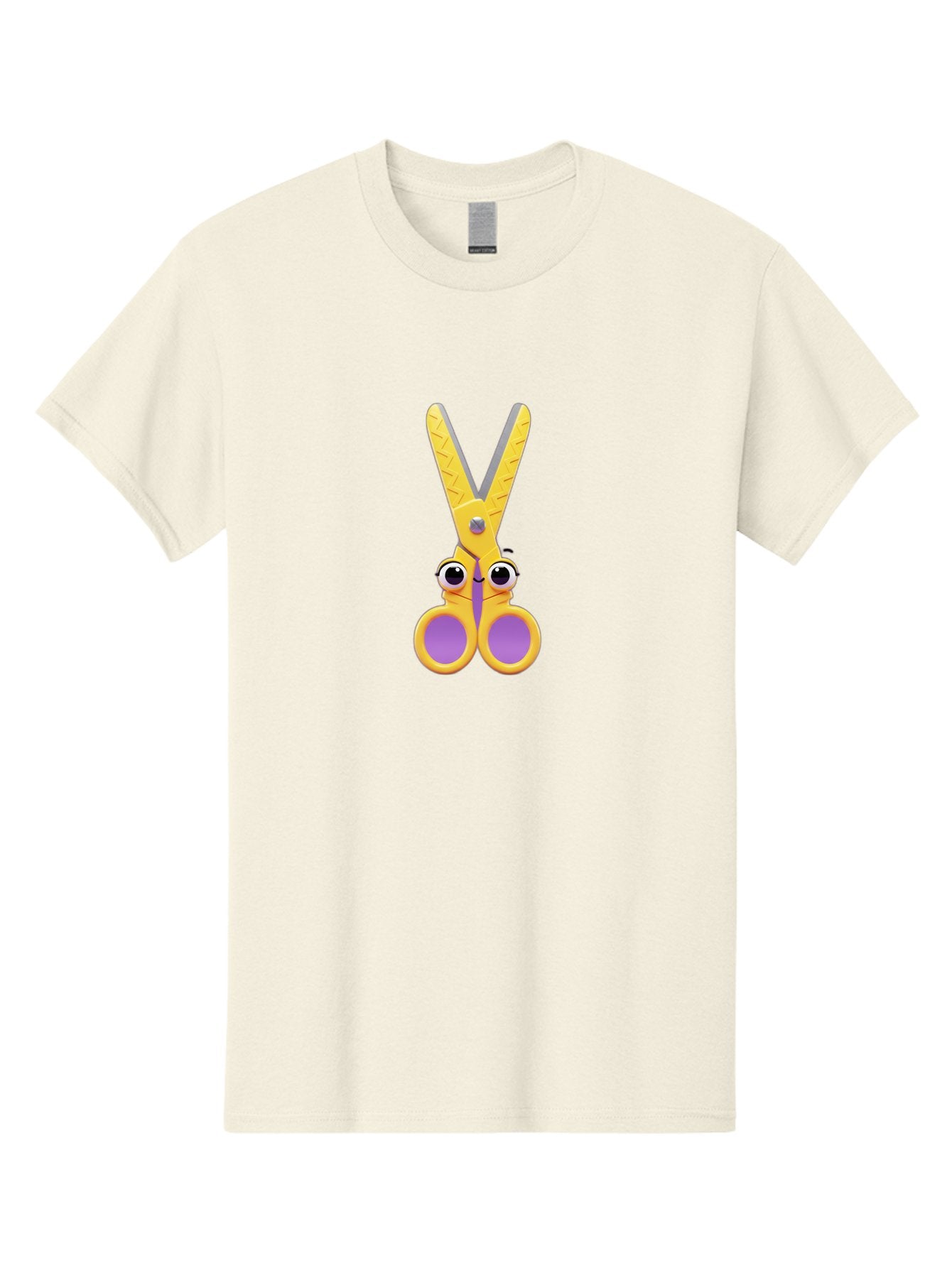Scissors Men'S Graphic Tee, 100% Cotton, Comfortable Casual Summer Wear, Machine Washable, Cartoon Scissors, Yellow And Purple, Cute Eyes, Fun Craft, Kids Art, Crafting Tools, School Supplies, Creative Projects Bad528 14