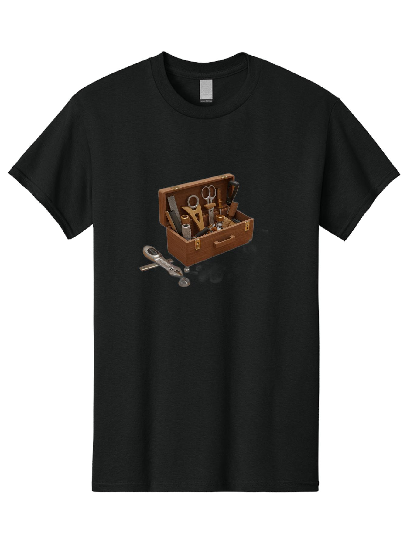 Sewing-Kit Men'S Graphic Tee, 100% Cotton, Comfortable Casual Summer Wear, Machine Washable, Sewing Kit, Wooden Box, Crafting Tools, Scissors, Spool Of Thread, Tailor Supplies, Sewing Accessories, Needle Threader Bad531