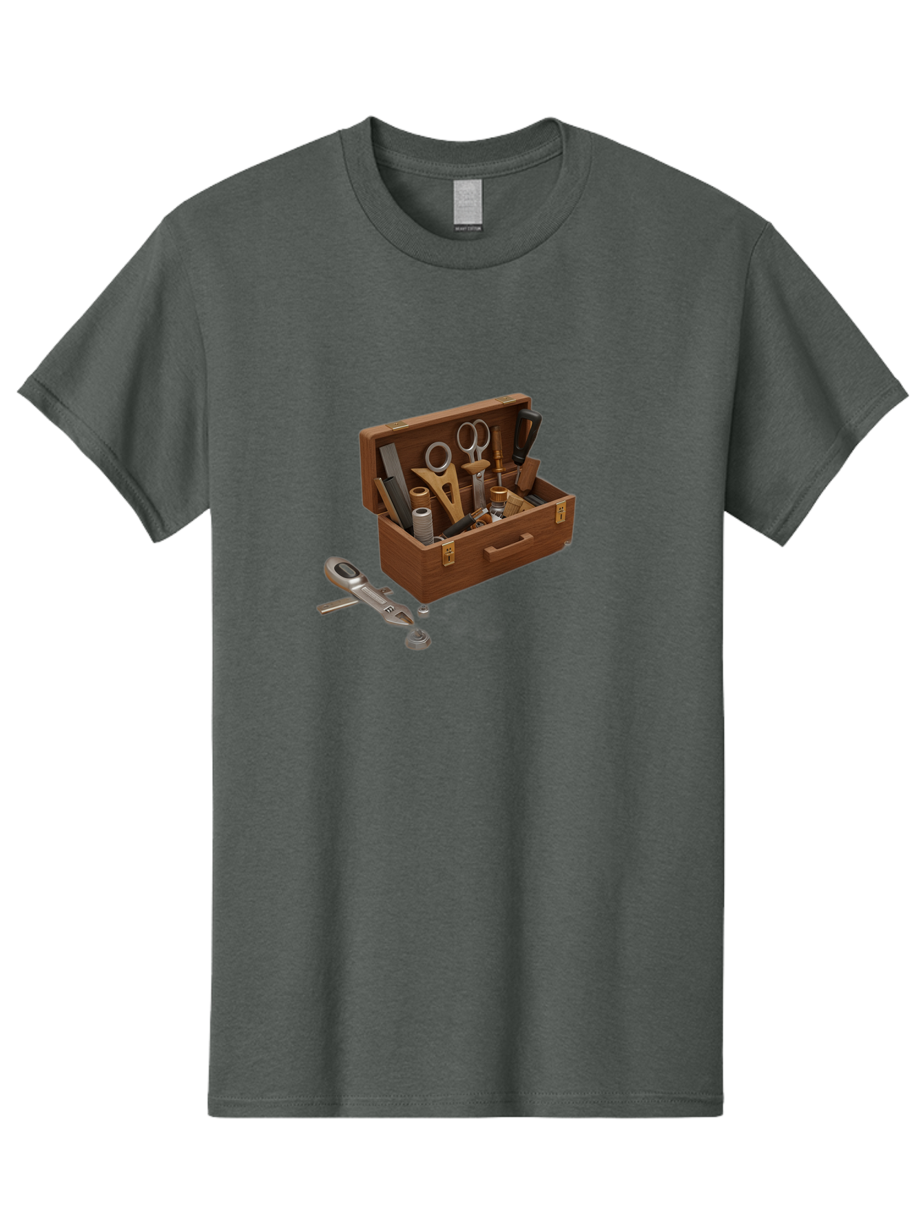 Sewing-Kit Men'S Graphic Tee, 100% Cotton, Comfortable Casual Summer Wear, Machine Washable, Sewing Kit, Wooden Box, Crafting Tools, Scissors, Spool Of Thread, Tailor Supplies, Sewing Accessories, Needle Threader Bad531 12