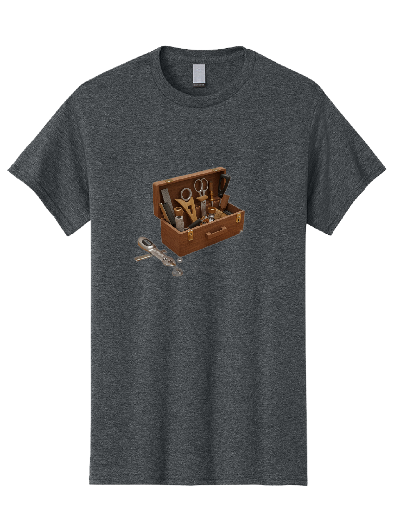 Sewing-Kit Men'S Graphic Tee, 100% Cotton, Comfortable Casual Summer Wear, Machine Washable, Sewing Kit, Wooden Box, Crafting Tools, Scissors, Spool Of Thread, Tailor Supplies, Sewing Accessories, Needle Threader Bad531 10