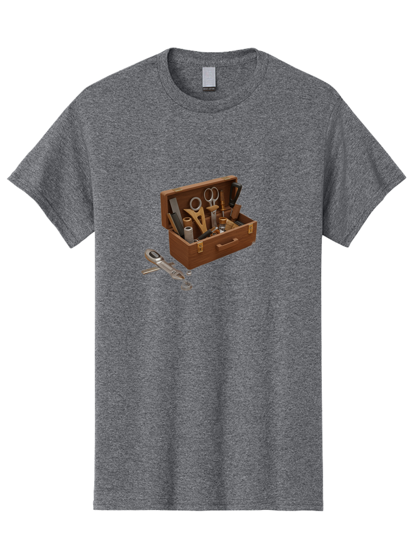 Sewing-Kit Men'S Graphic Tee, 100% Cotton, Comfortable Casual Summer Wear, Machine Washable, Sewing Kit, Wooden Box, Crafting Tools, Scissors, Spool Of Thread, Tailor Supplies, Sewing Accessories, Needle Threader Bad531 4
