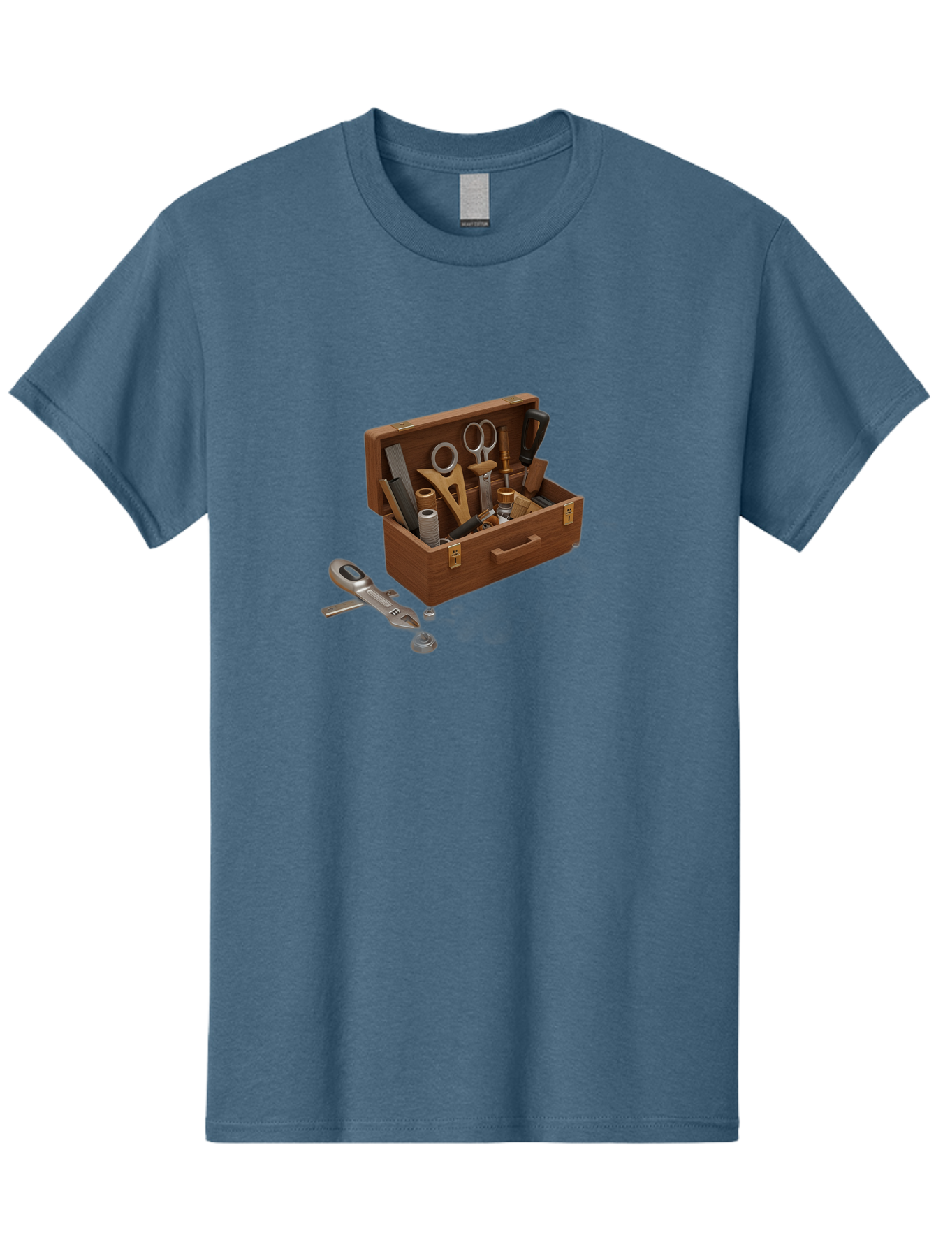 Sewing-Kit Men'S Graphic Tee, 100% Cotton, Comfortable Casual Summer Wear, Machine Washable, Sewing Kit, Wooden Box, Crafting Tools, Scissors, Spool Of Thread, Tailor Supplies, Sewing Accessories, Needle Threader Bad531