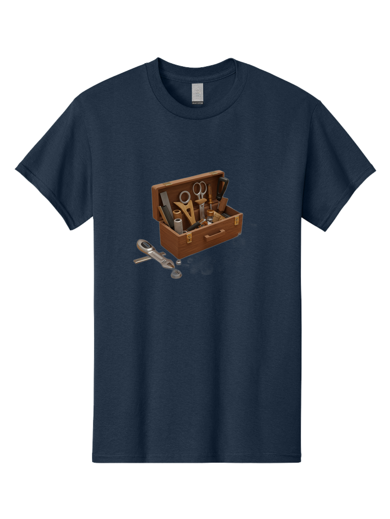 Sewing-Kit Men'S Graphic Tee, 100% Cotton, Comfortable Casual Summer Wear, Machine Washable, Sewing Kit, Wooden Box, Crafting Tools, Scissors, Spool Of Thread, Tailor Supplies, Sewing Accessories, Needle Threader Bad531 3