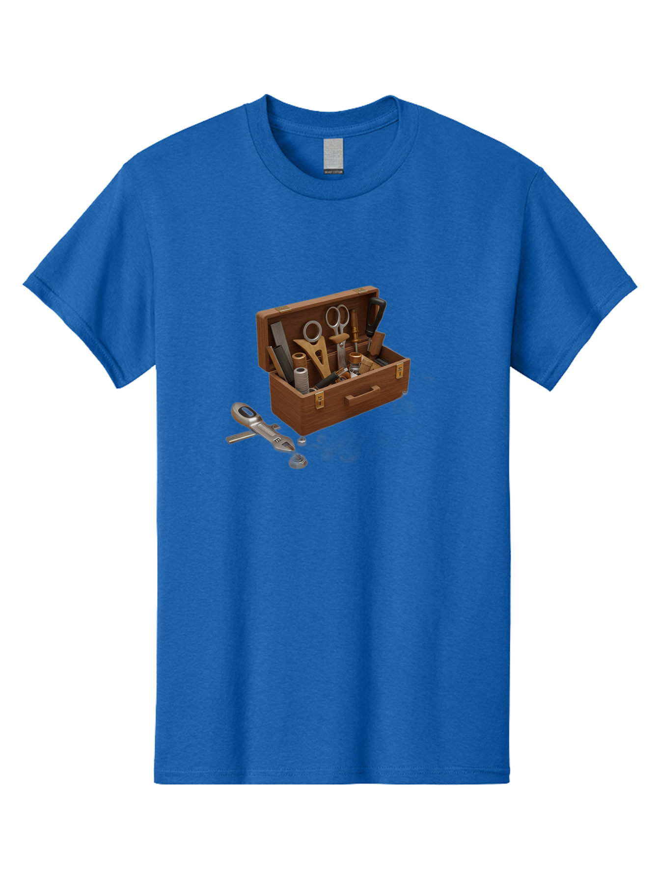 Sewing-Kit Men'S Graphic Tee, 100% Cotton, Comfortable Casual Summer Wear, Machine Washable, Sewing Kit, Wooden Box, Crafting Tools, Scissors, Spool Of Thread, Tailor Supplies, Sewing Accessories, Needle Threader Bad531 7