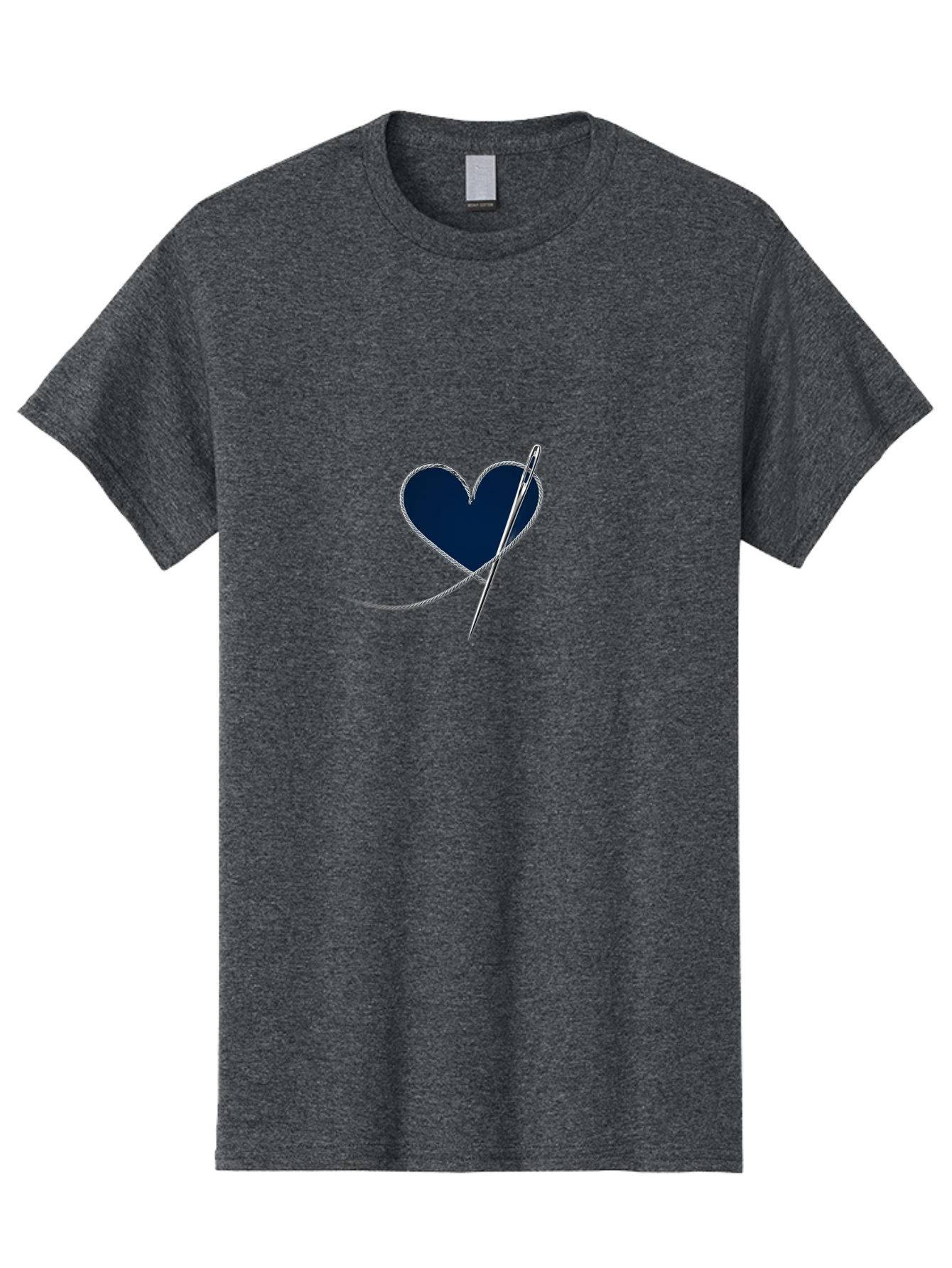 Sewing-Needle-Heart Men'S Graphic Tee, 100% Cotton, Comfortable Casual Summer Wear, Machine Washable, Heart With Needle And Thread, Sewn Love, Handmade Craft, Embroidery Art, Stitched Heart, Needlework, Diy Decoration, Silver Thread Bad533 8