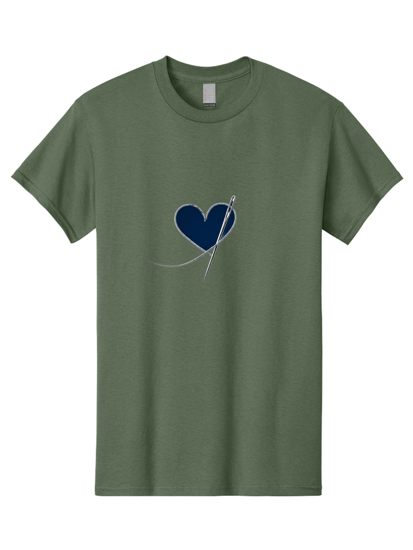 Sewing-Needle-Heart Men'S Graphic Tee, 100% Cotton, Comfortable Casual Summer Wear, Machine Washable, Heart With Needle And Thread, Sewn Love, Handmade Craft, Embroidery Art, Stitched Heart, Needlework, Diy Decoration, Silver Thread Bad533 12