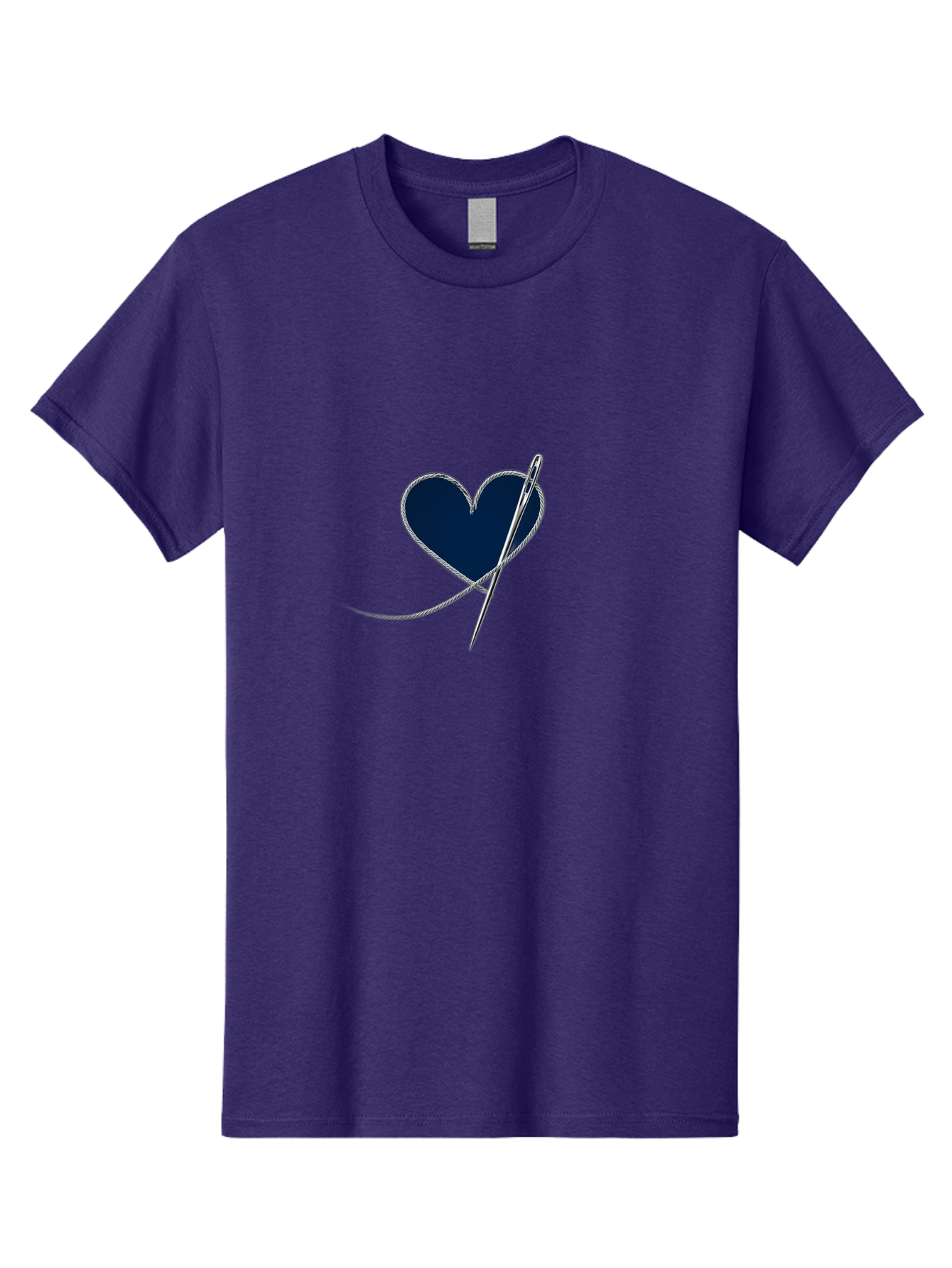 Sewing-Needle-Heart Men'S Graphic Tee, 100% Cotton, Comfortable Casual Summer Wear, Machine Washable, Heart With Needle And Thread, Sewn Love, Handmade Craft, Embroidery Art, Stitched Heart, Needlework, Diy Decoration, Silver Thread Bad533 14